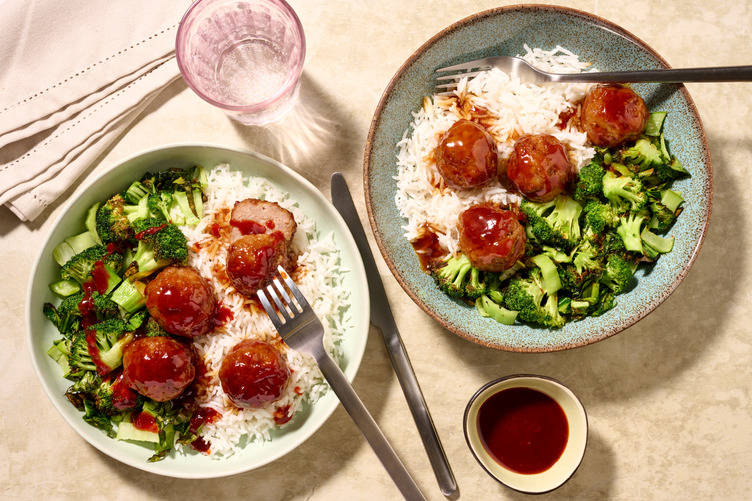 Sticky Chinese Glazed Lean Beef Meatballs