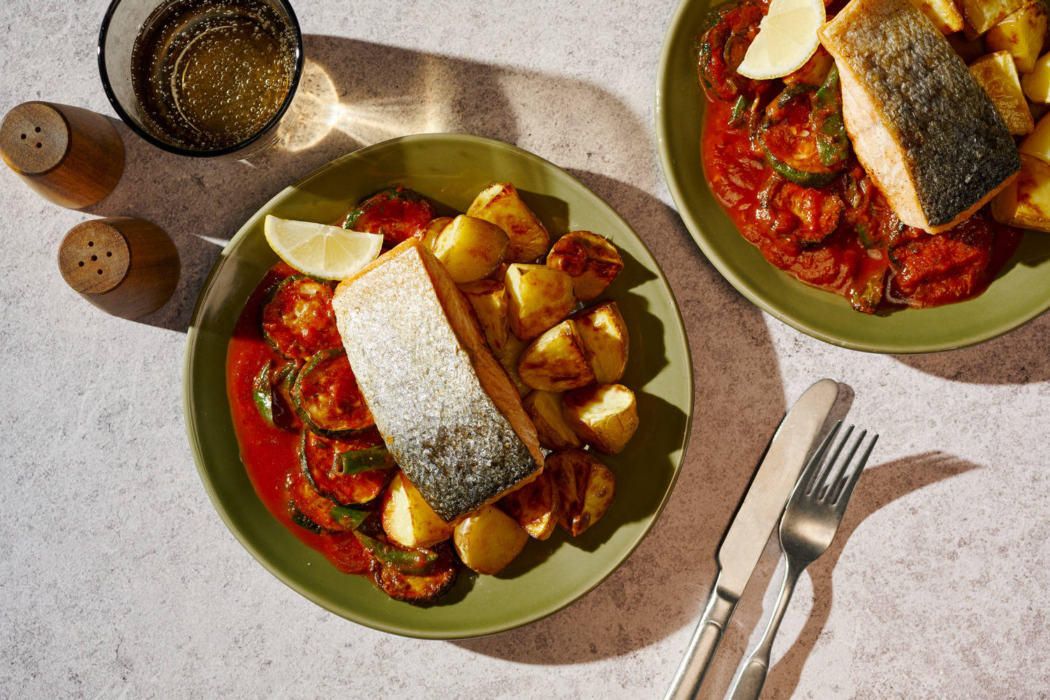Pan-Fried Chicken and Pisto de Verduras