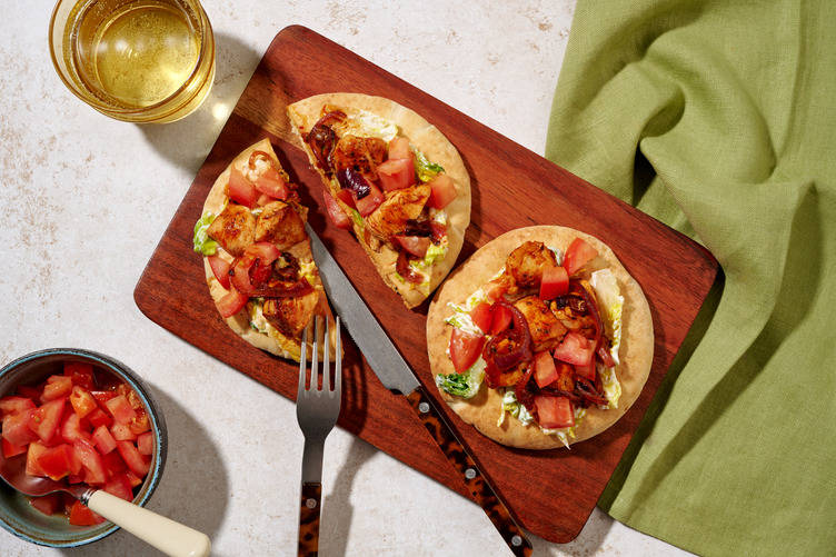 Honey Garlic Double Chicken Loaded Lebanese Flatbread