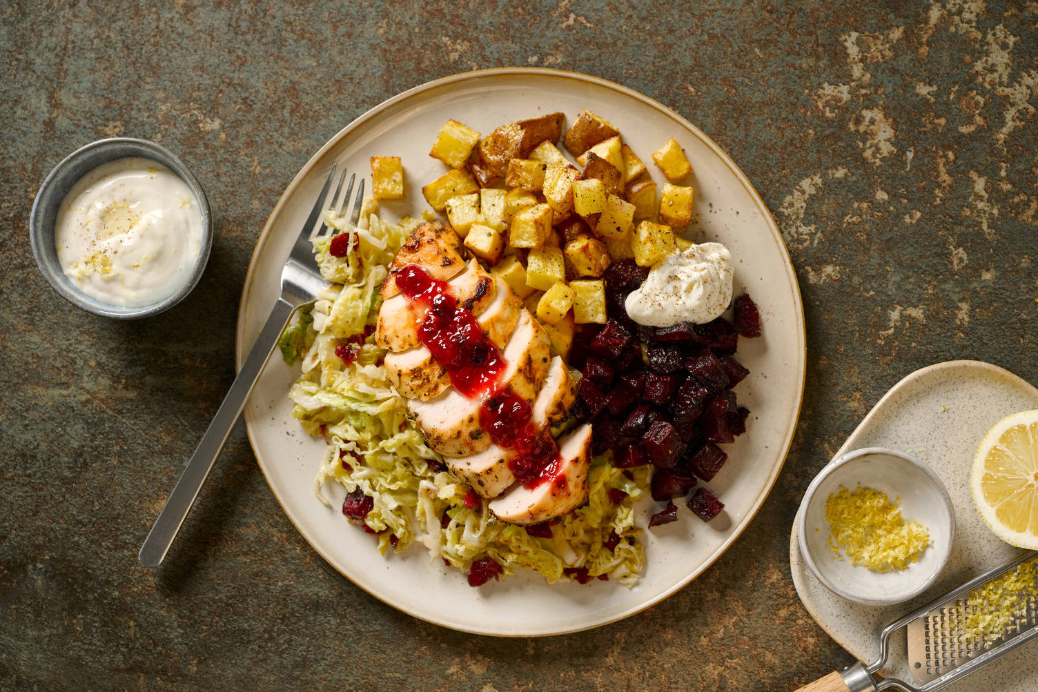 Scandi Style Roasted Chicken, Beetroot and Potatoes