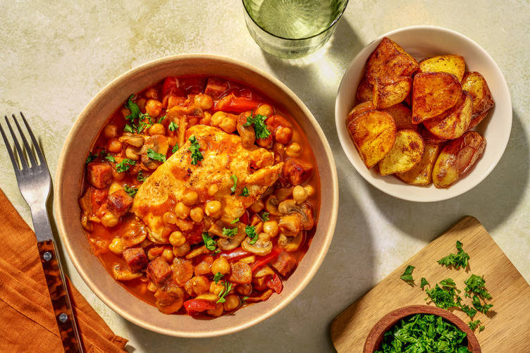 Spanish Chicken and Chickpea Stew with Chorizo				