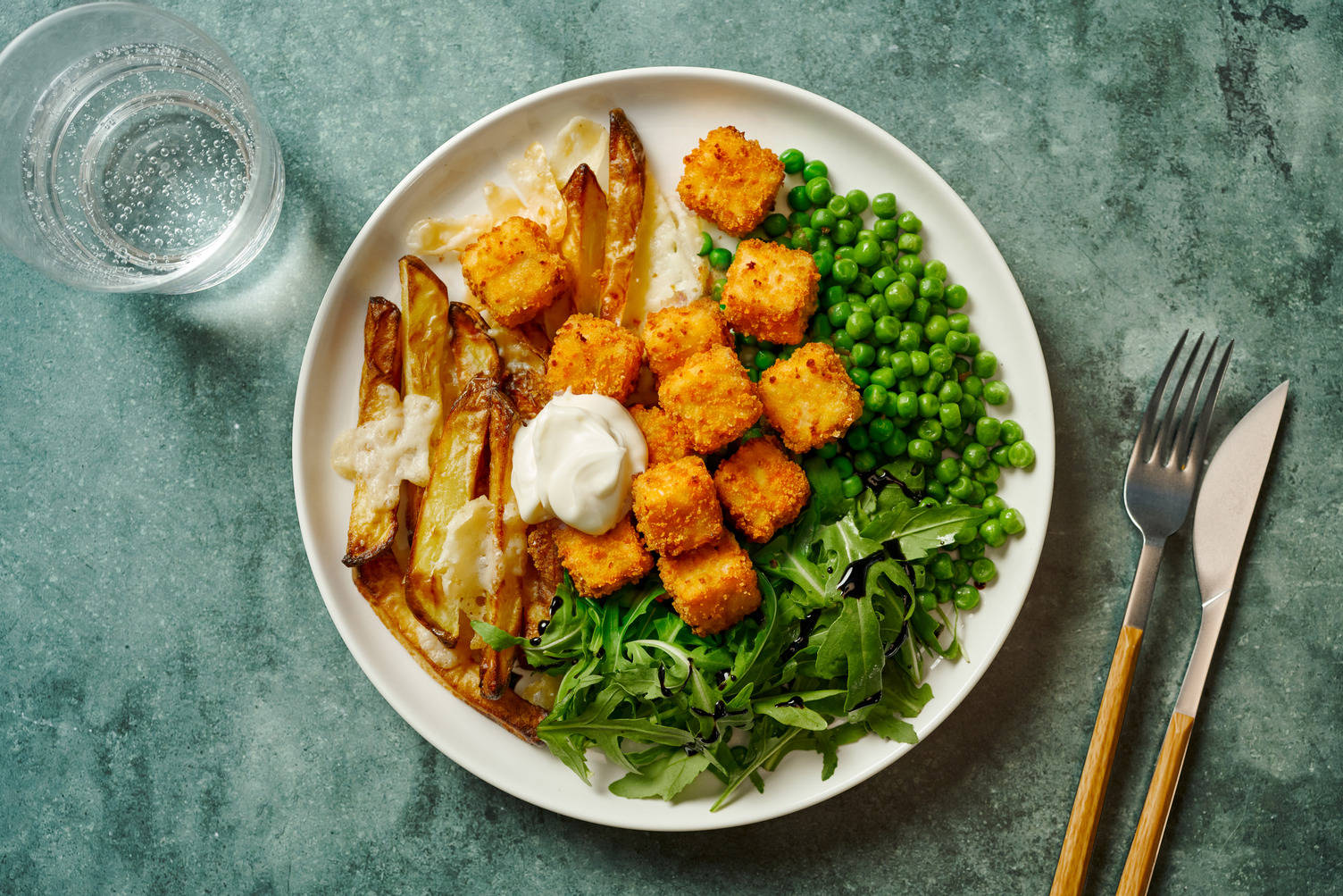 Spiced Popcorn Tofu and Cheesy Chips