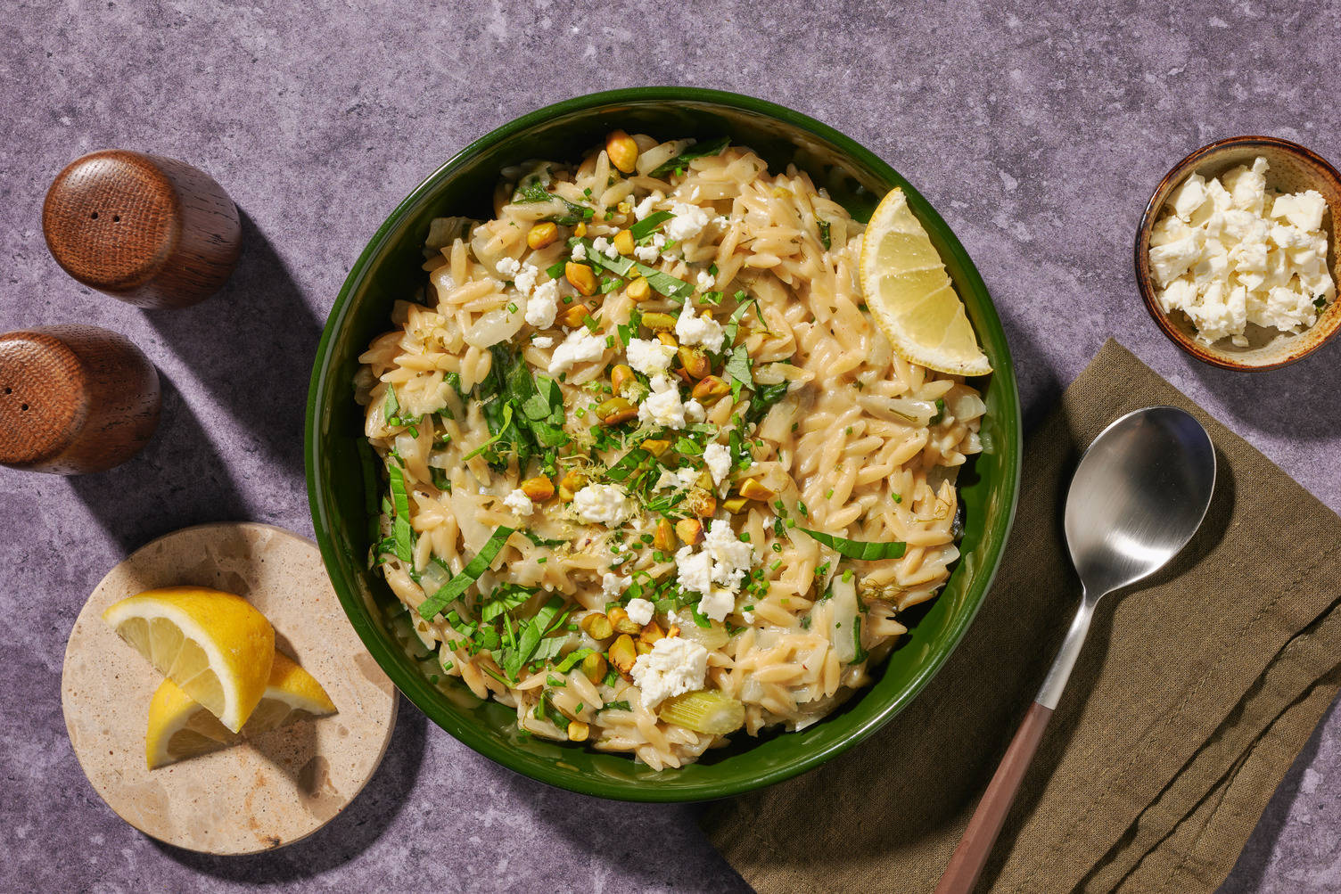 Orzo met venkel en spinazie