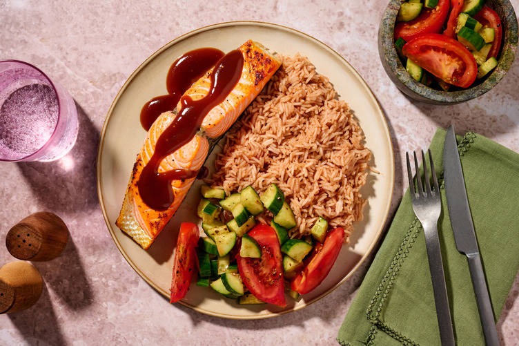 BBQ Salmon and  Chipotle Rice