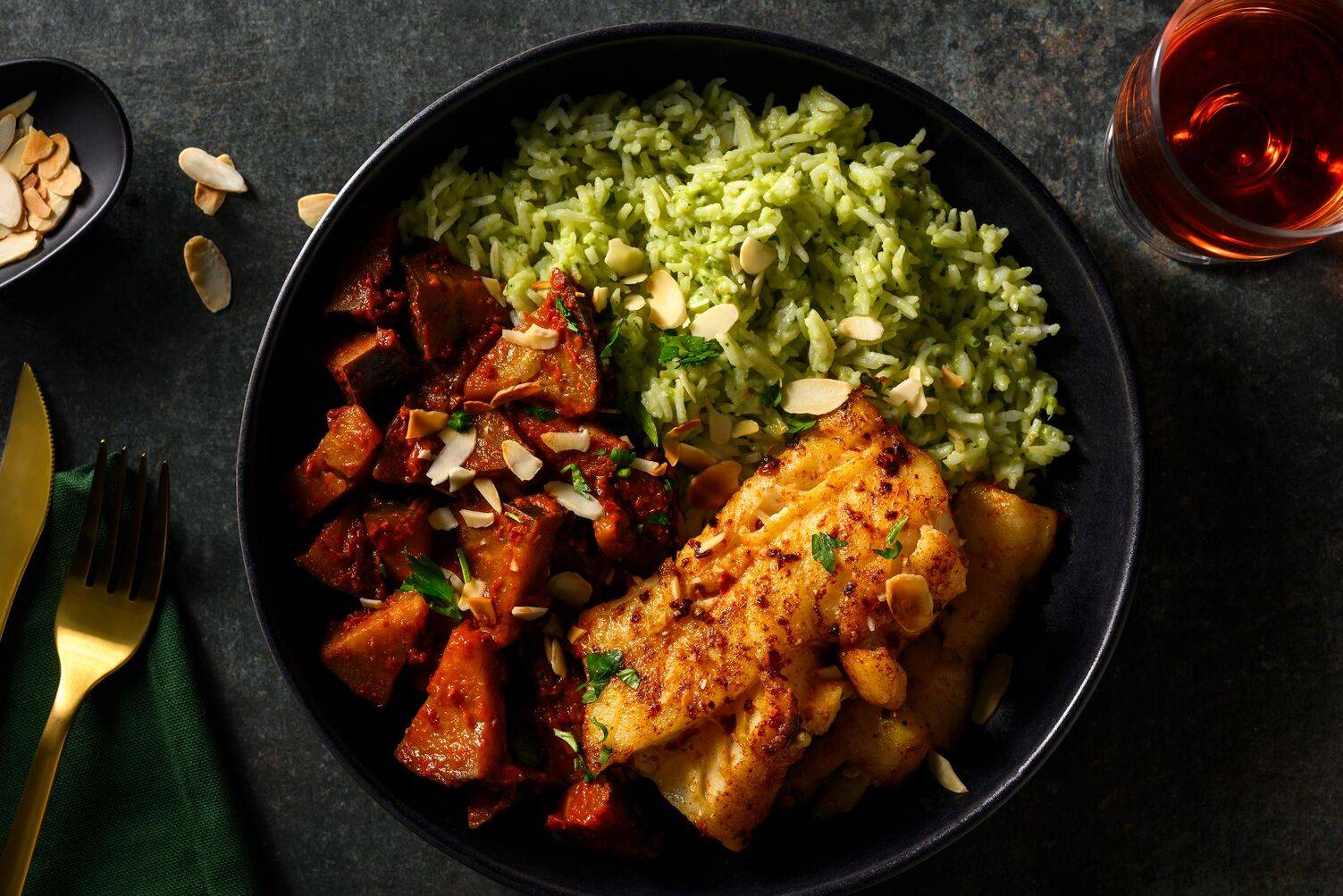 Harissa-Kabeljau & Reis mit extra Kabeljau