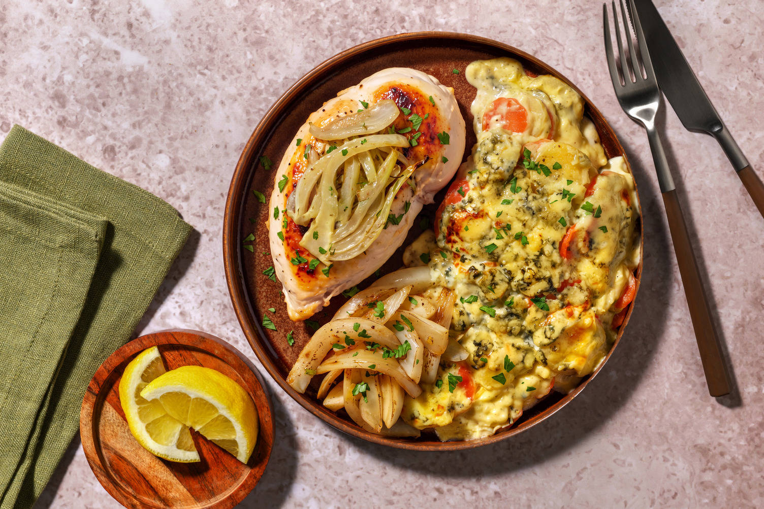 Chicken Breast and Cashel Blue® Cheese Dauphinoise