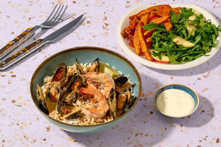 Mussels and Prawns in Mexican Spiced Zesty Coconut Broth