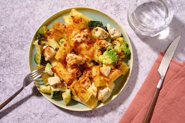 Double Chicken and Romanesco Pasta Bake