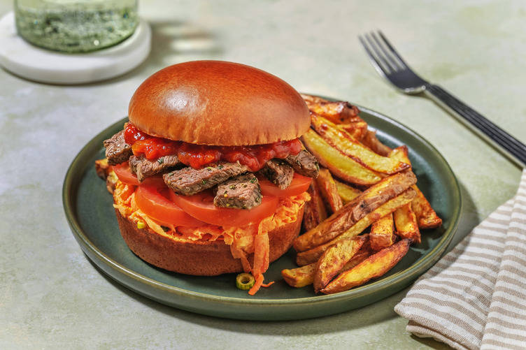Ballymaloe Relish and Beef Rump Burger