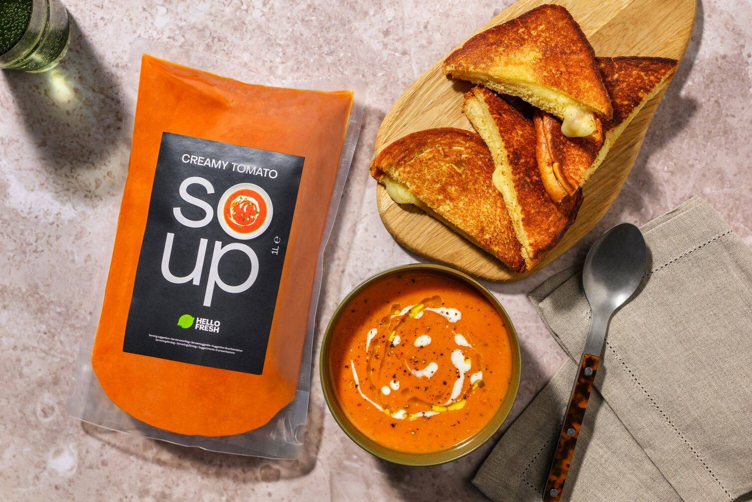 Creamy Tomato Soup and Cheddar Cheese Toastie