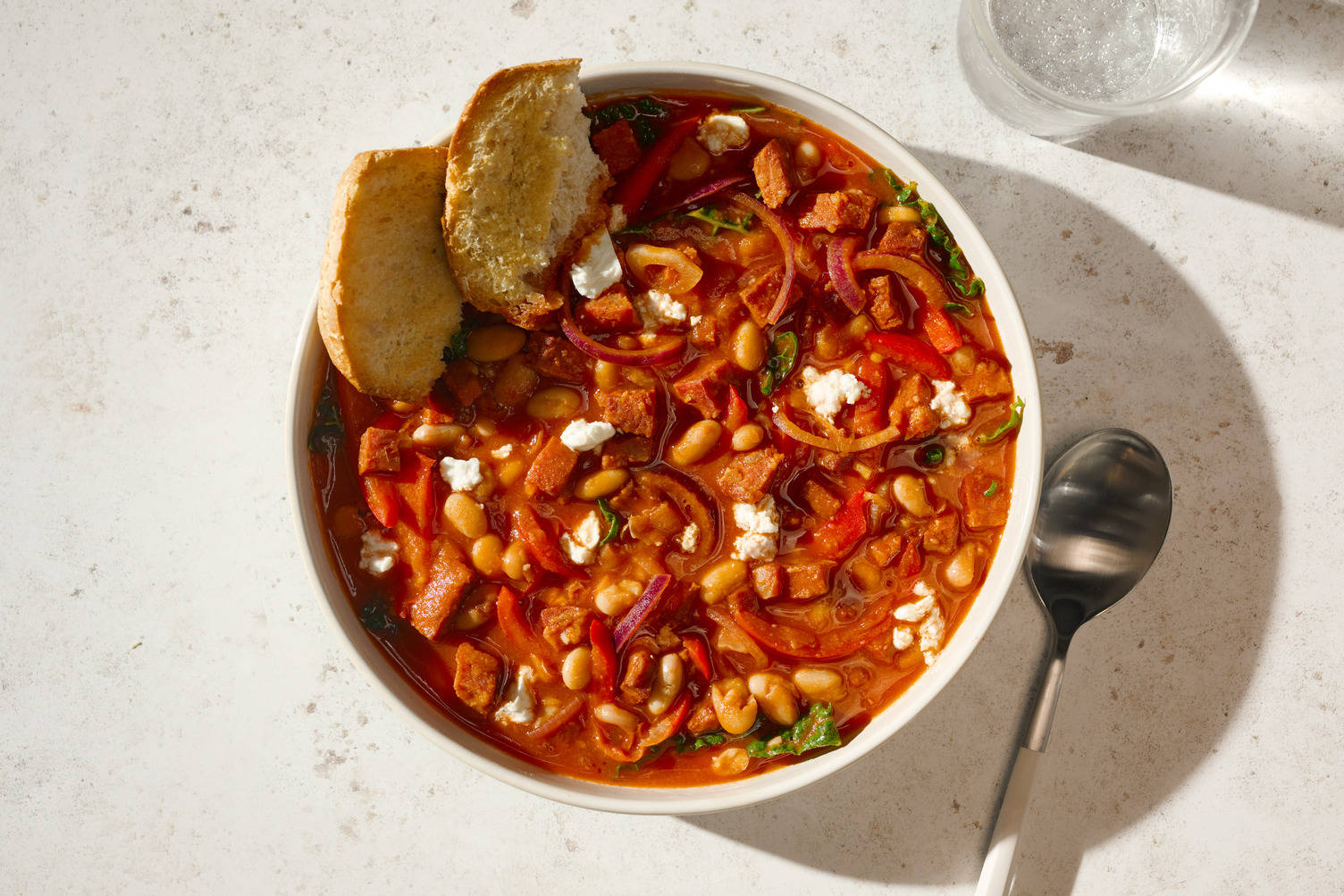 Double Smoky Chorizo, Butter Bean and Cavolo Nero Soup
