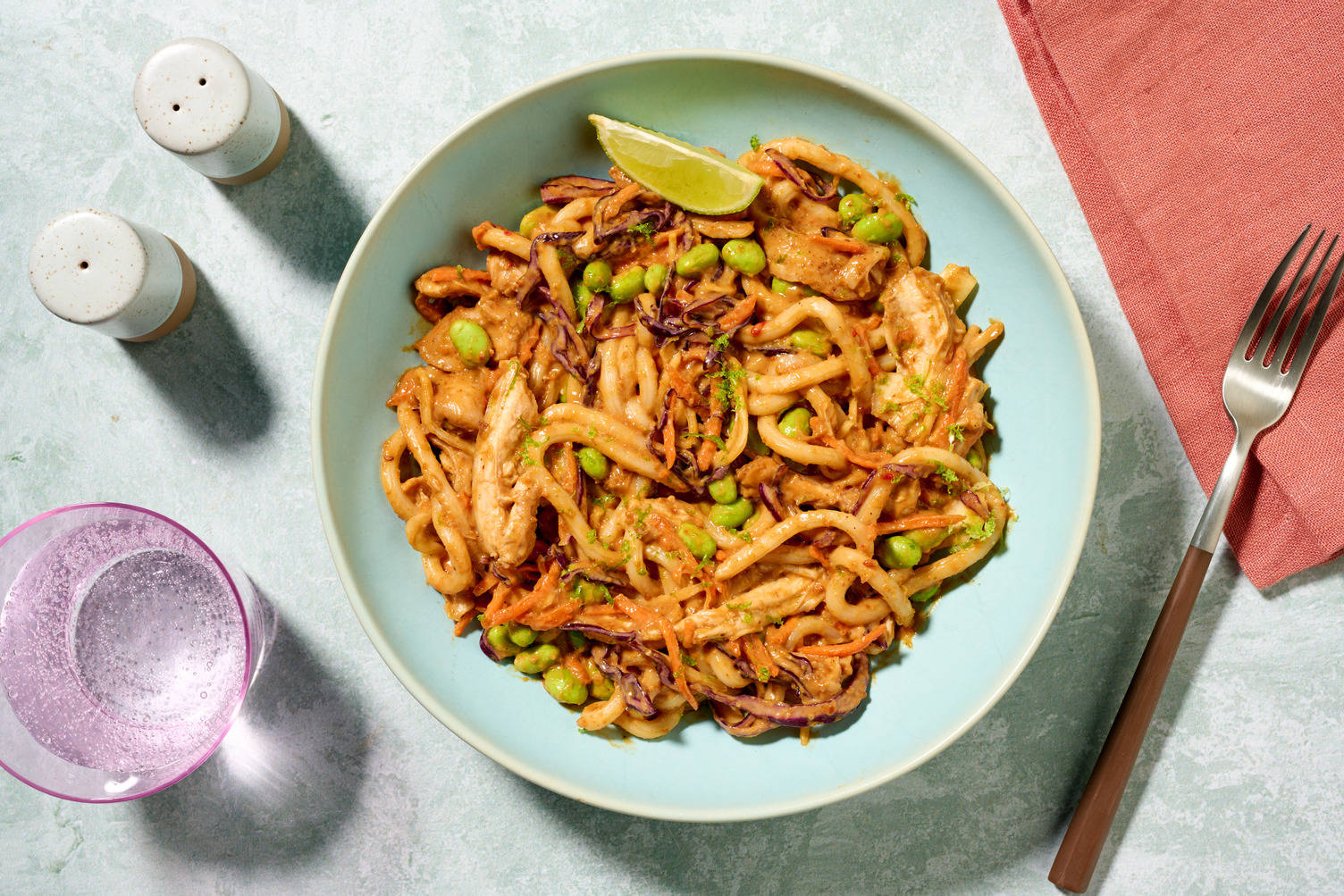 Protein-Packed Double Shredded Satay Chicken Noodles