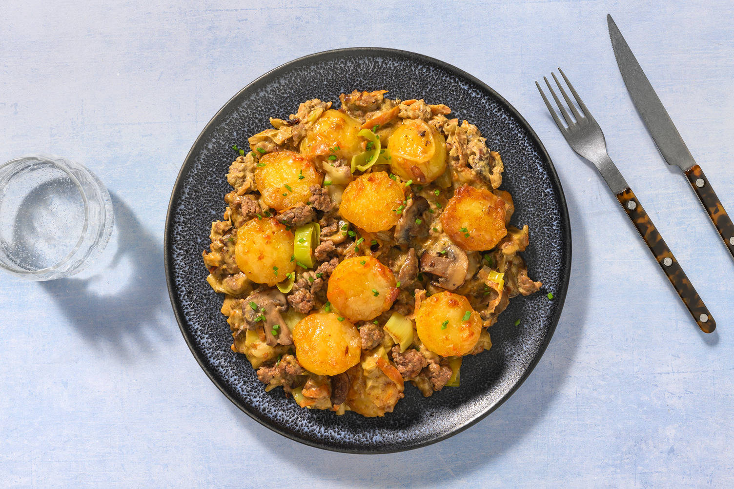 Mini-Knödel-Auflauf mit Nürnberger Würstchen