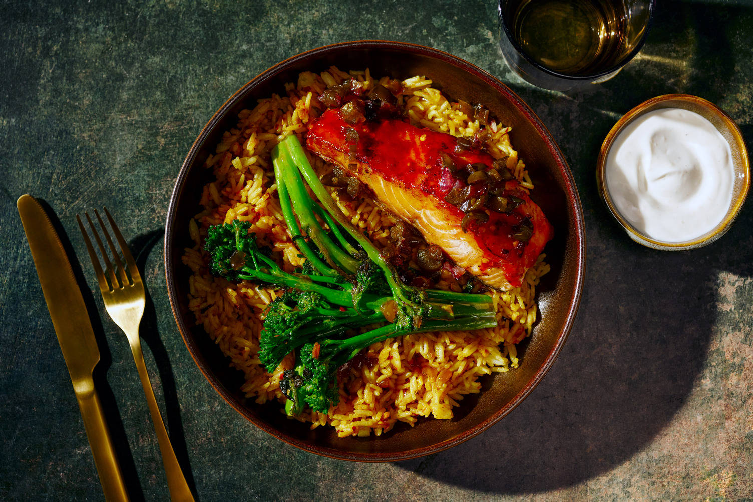 Sambal-Lachsfilet mit Aprikosen-Bimi