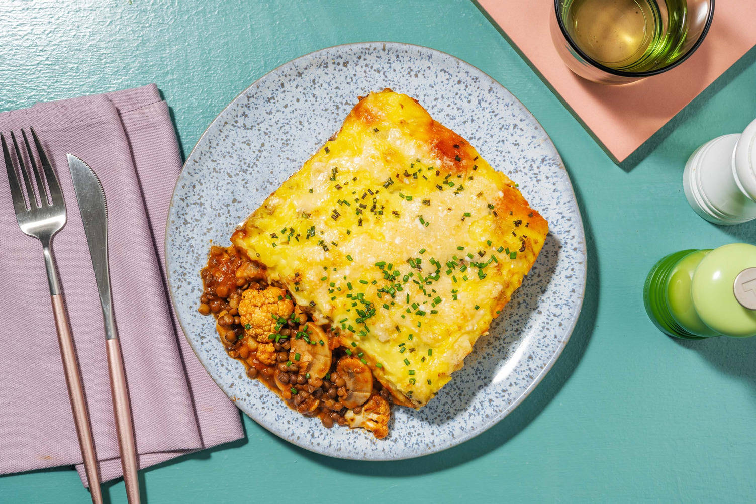 Cauliflower and Harissa Lentil Pie