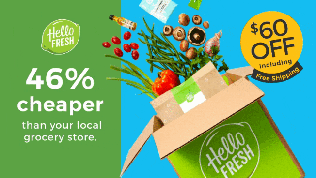 Save up to 46% on groceries with HelloFresh!