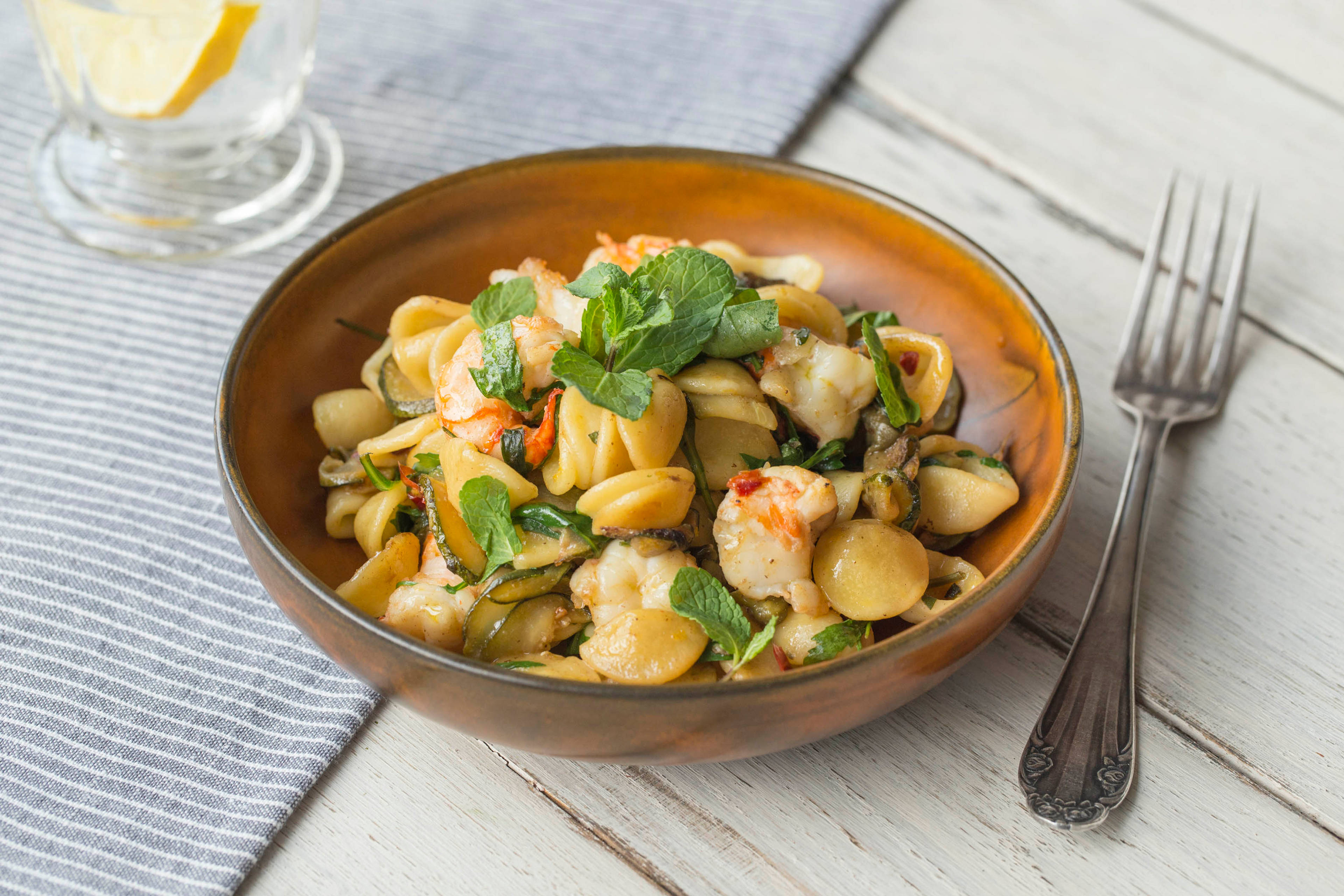 Orecchiette with Prawns & Zucchini