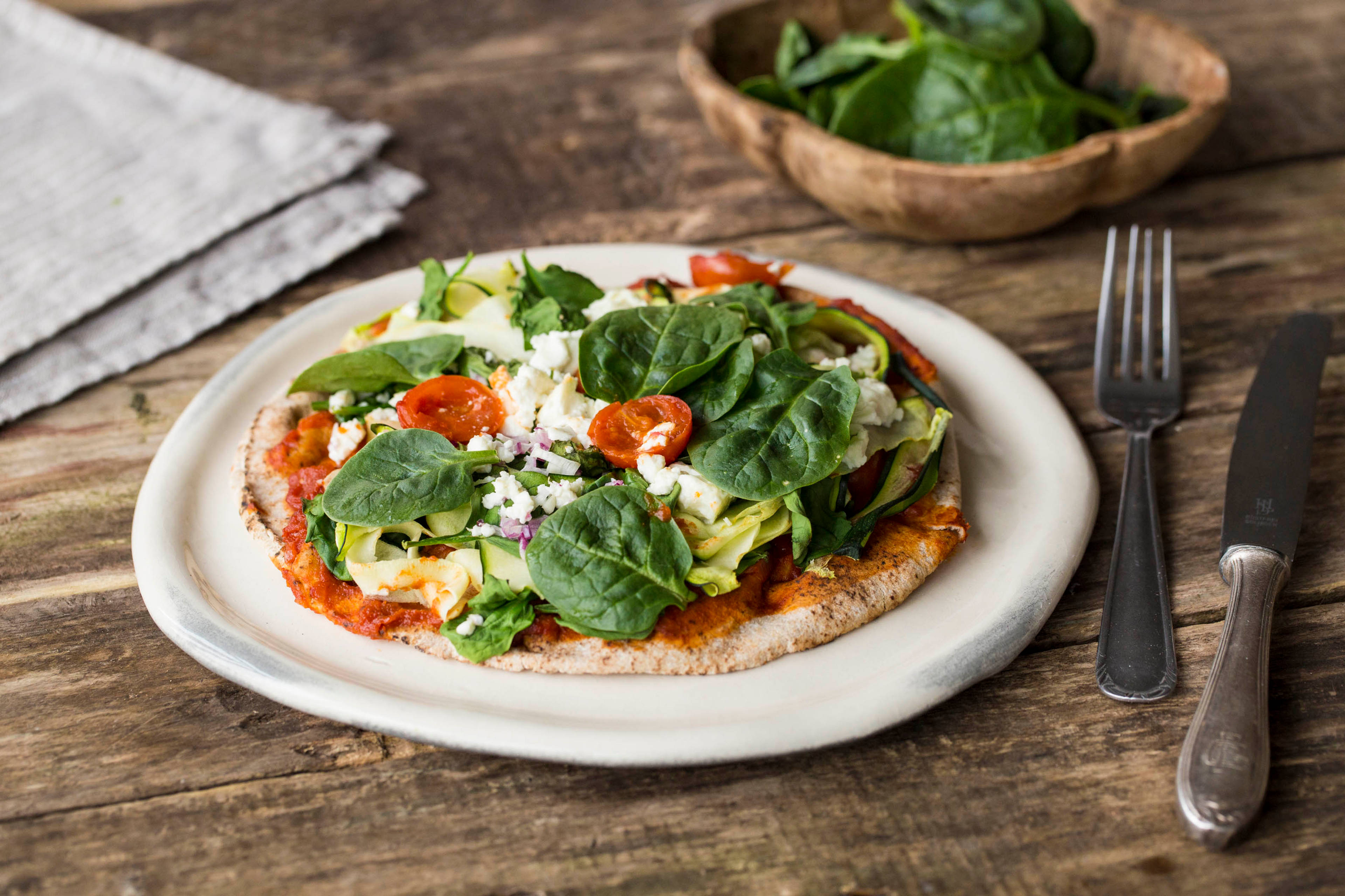Zucchini with Red Onion & Fetta Pizza