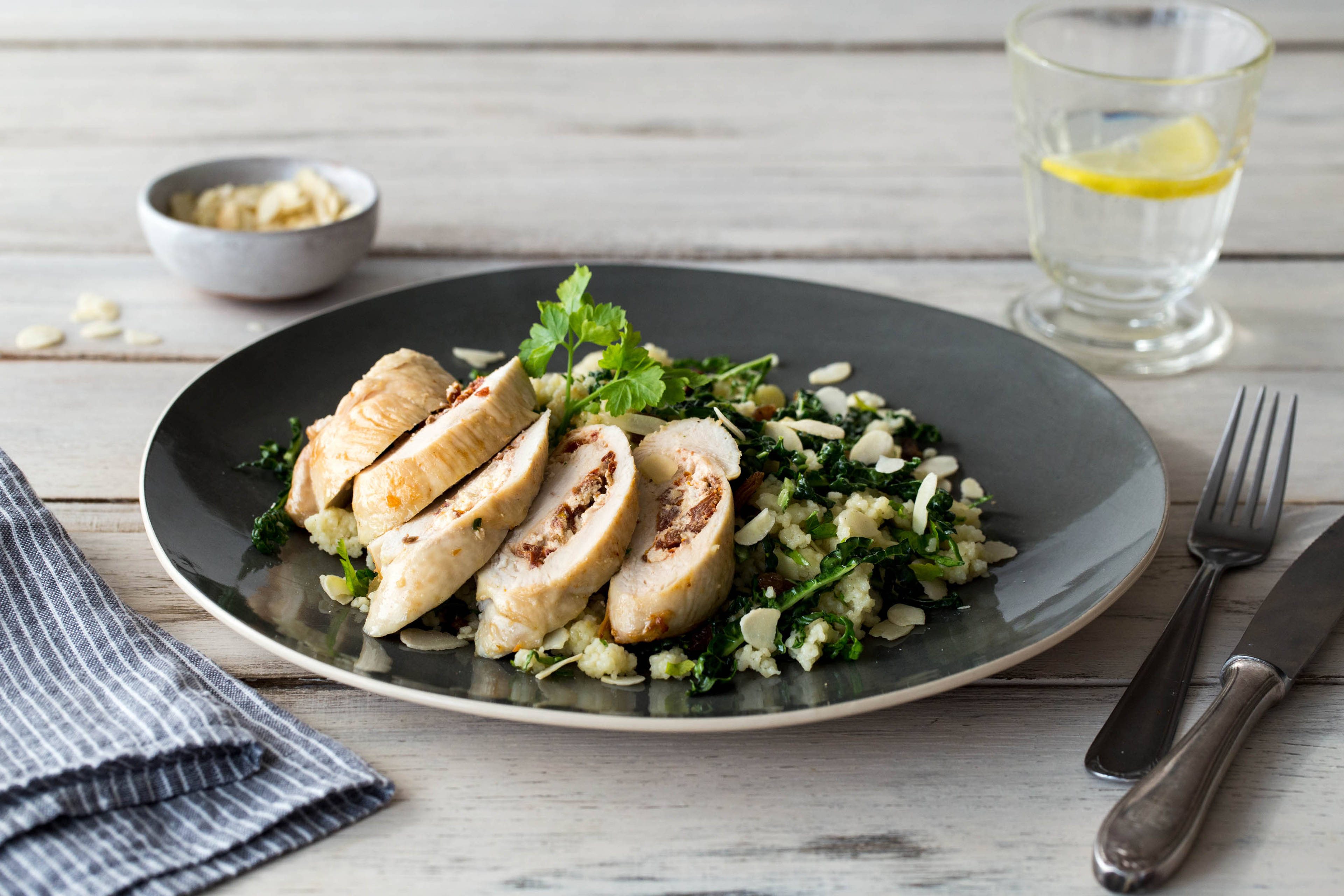 Goat Cheese-Stuffed Chicken Roulades