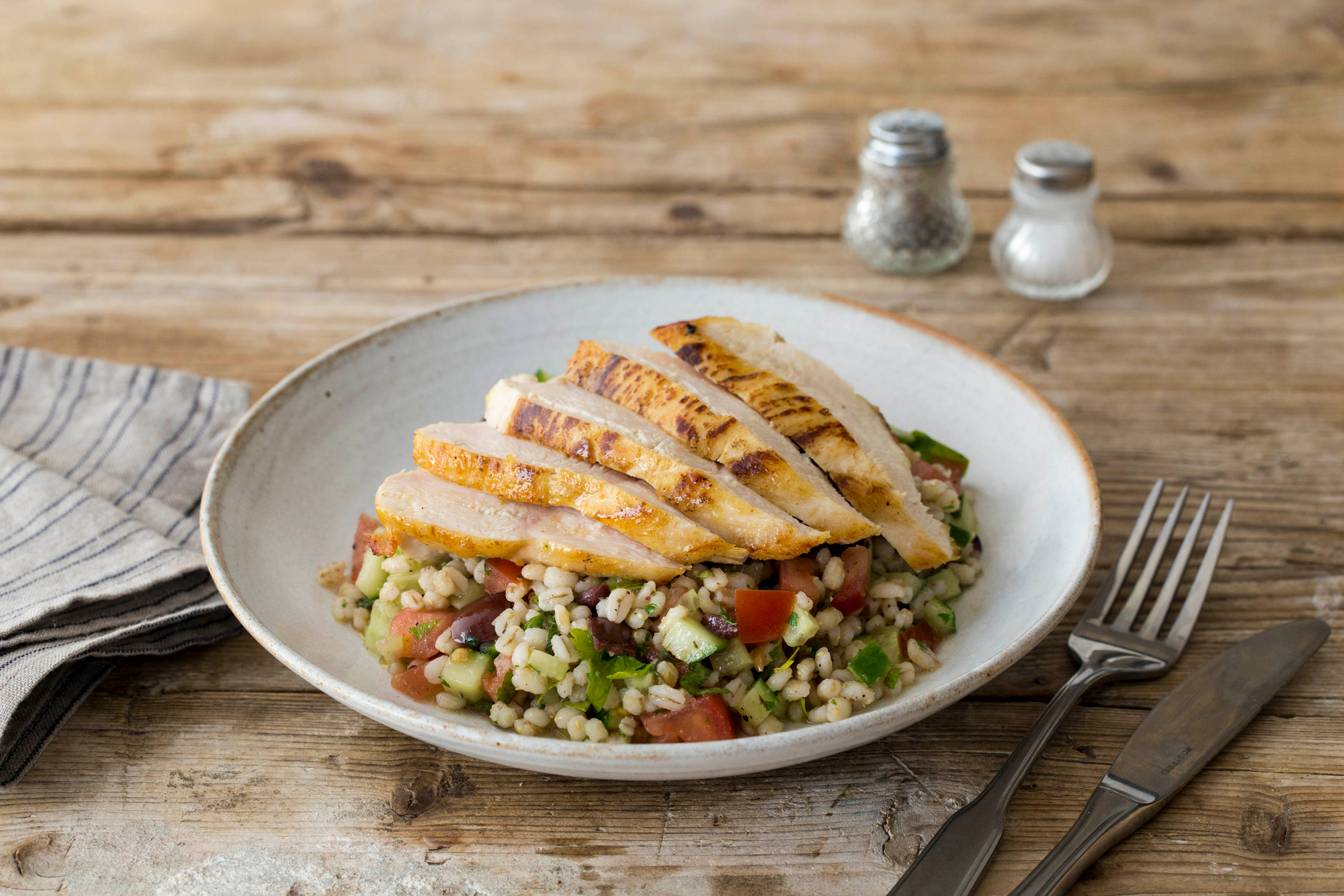 Chicken with Herbed Pearl Barley Salad