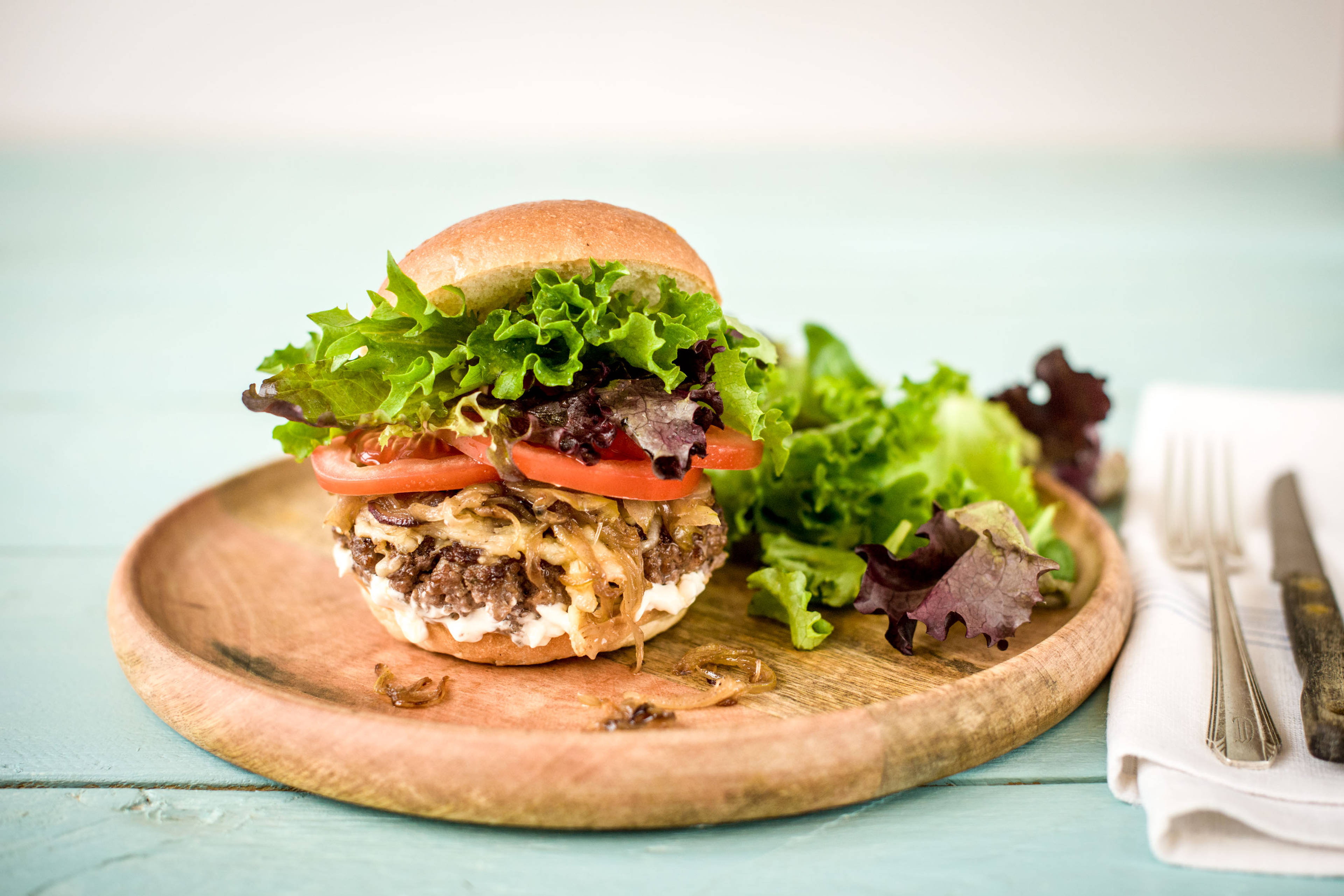 Wagyu Beef Burger with Caramelised Onions