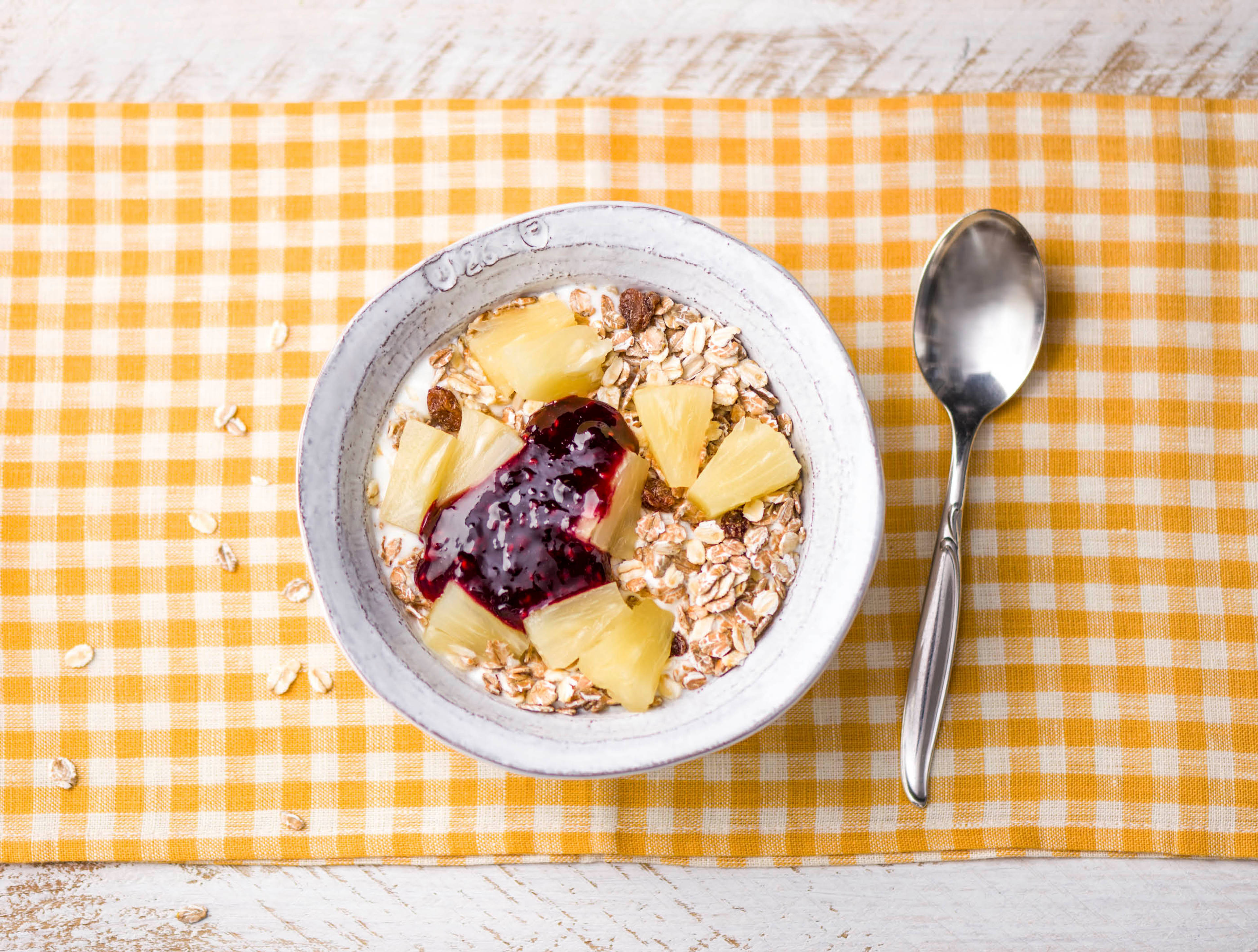 Magere standyoghurt met ananas