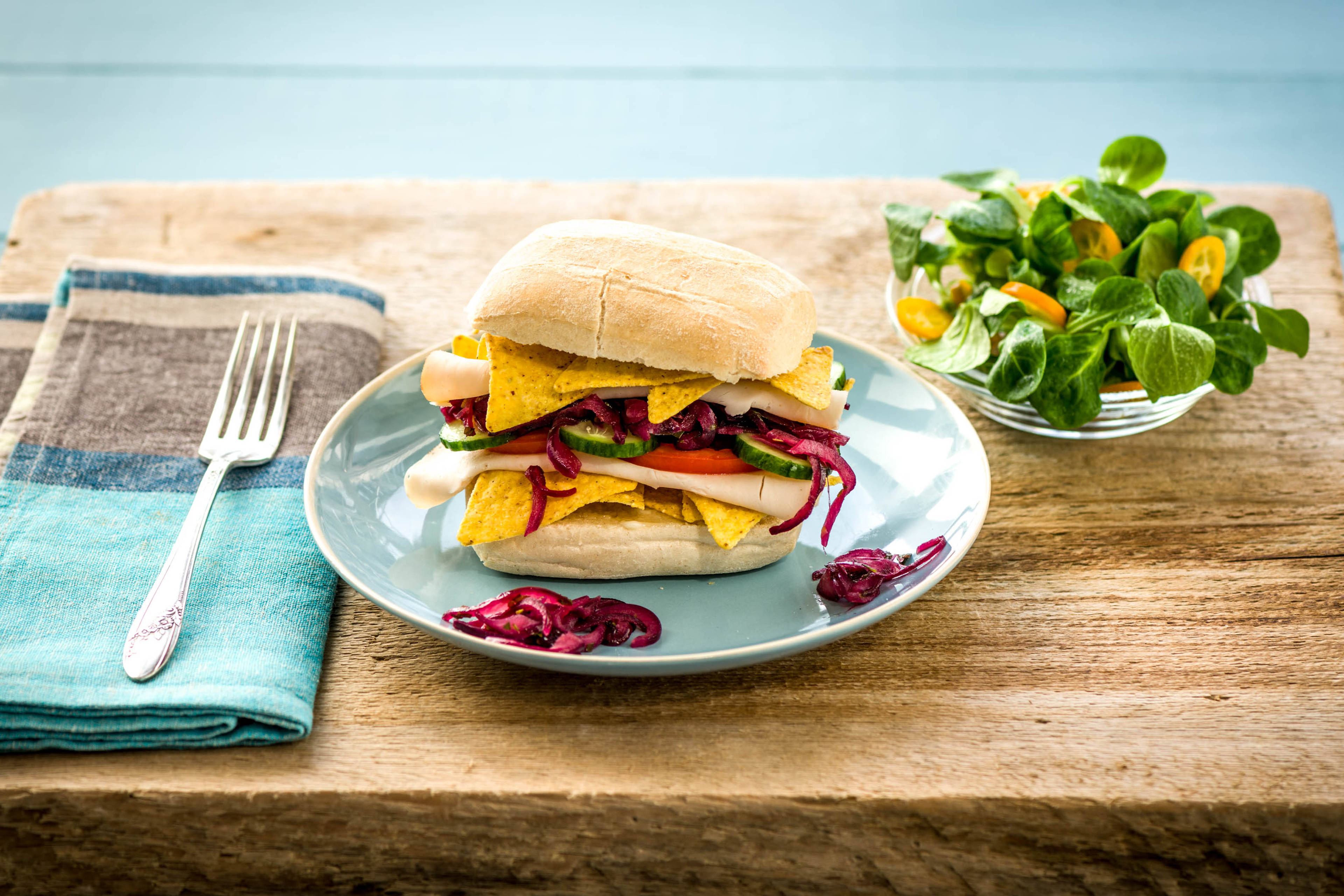 Lecker belegtes Truthahnbrust-Sandwich