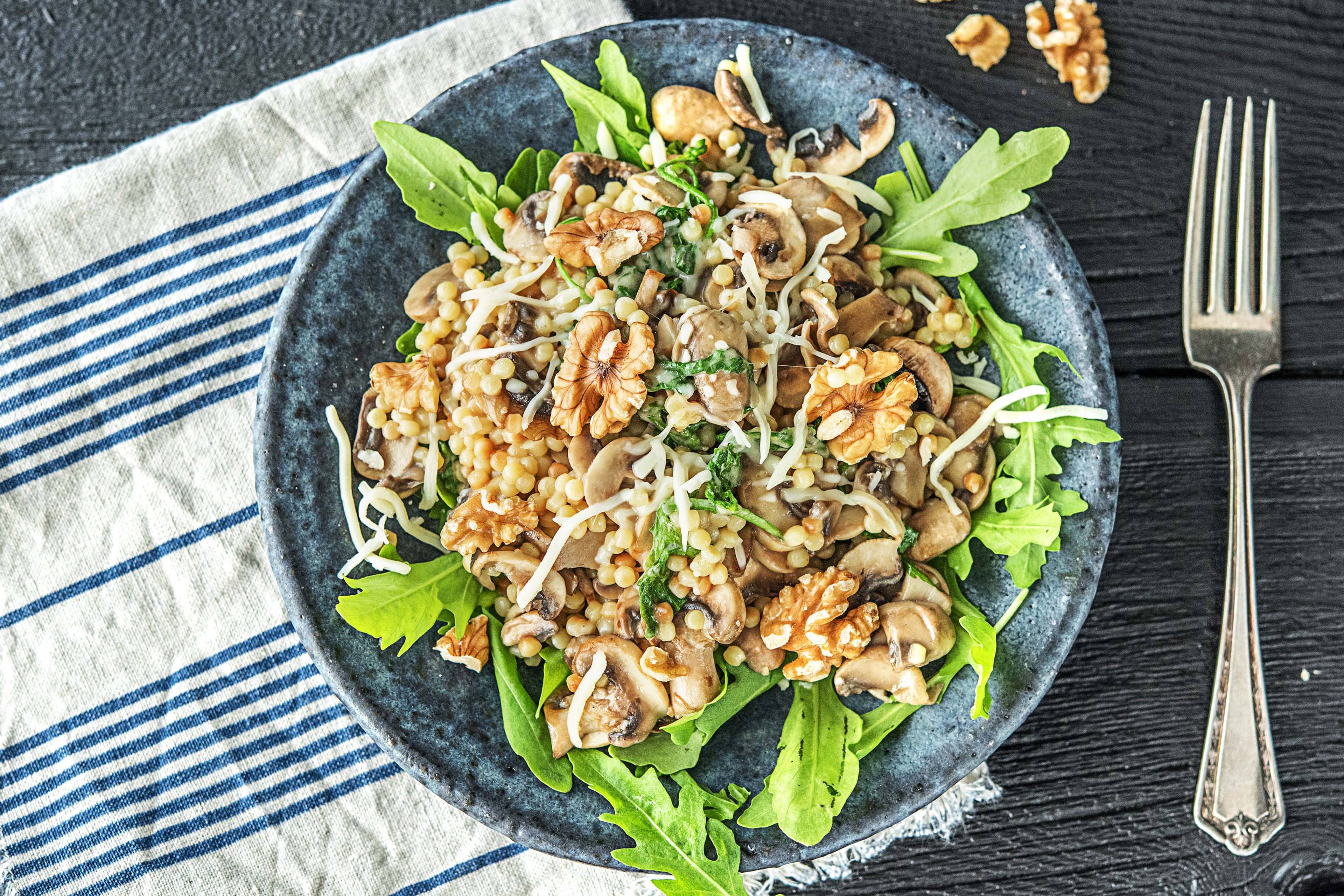 Couscous perlé aux champignons et au gruyère