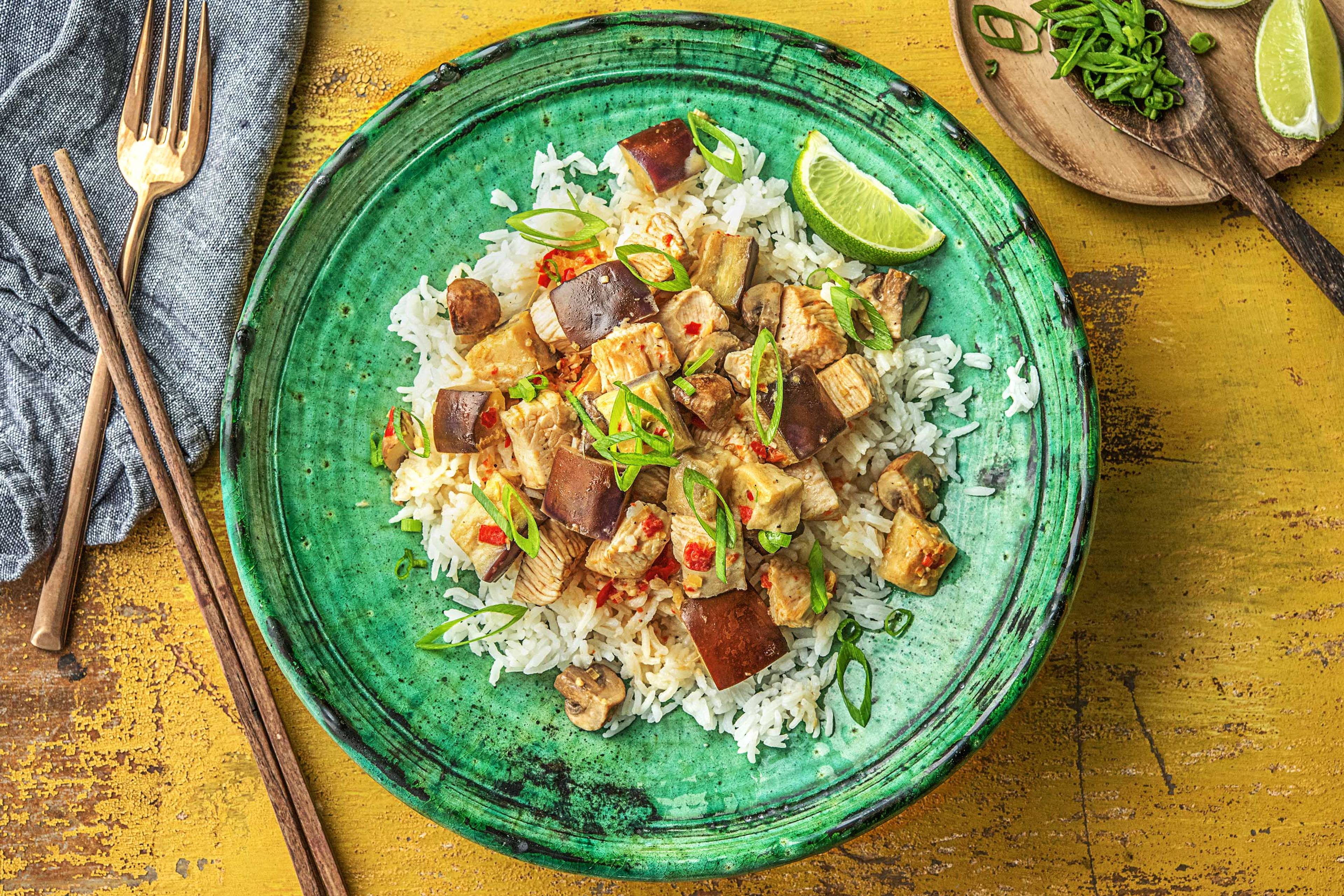 Scharfes Curry mit Putenbrust,