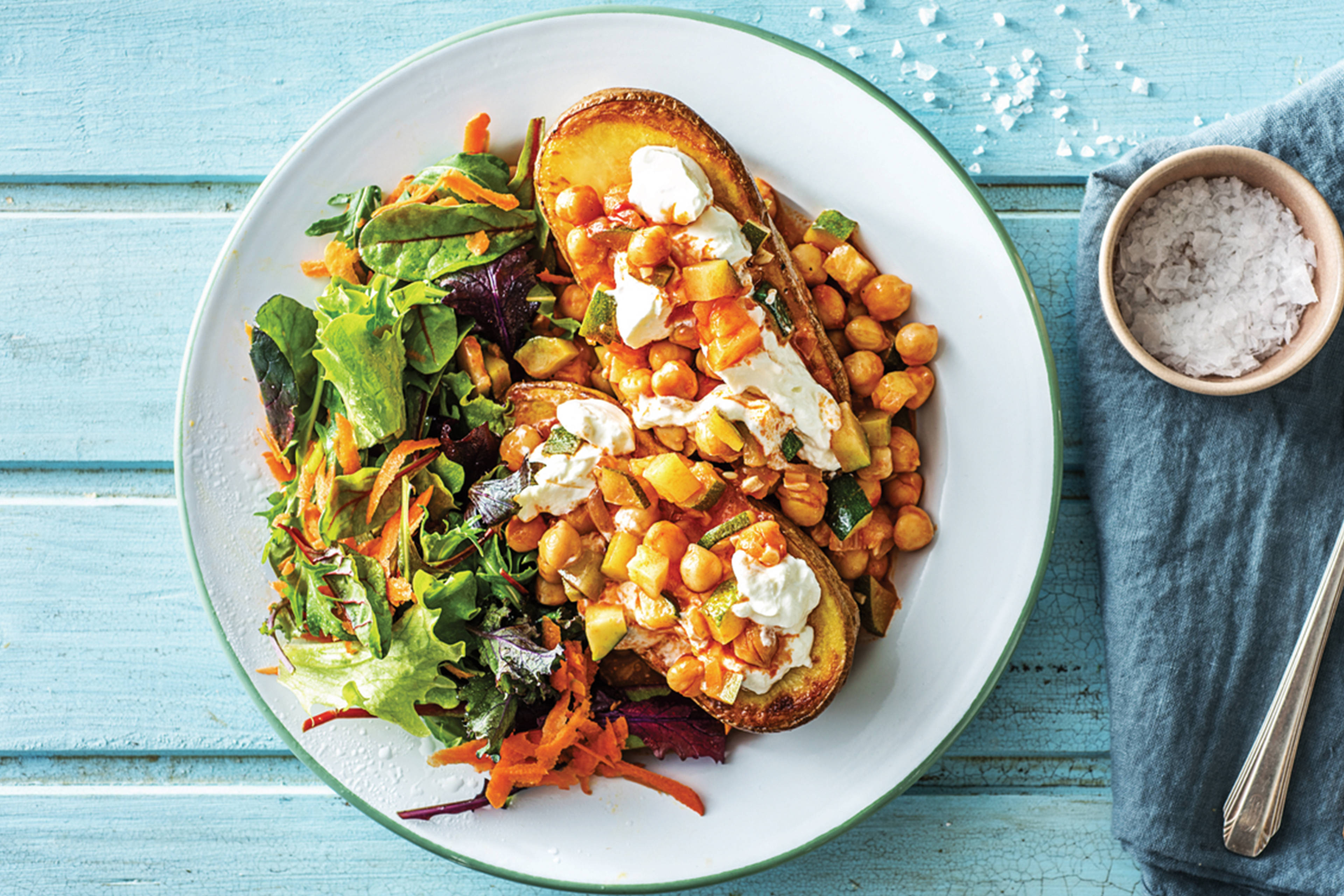 (Vegetarian) Quick Veggie Loaded Jacket Potatoes