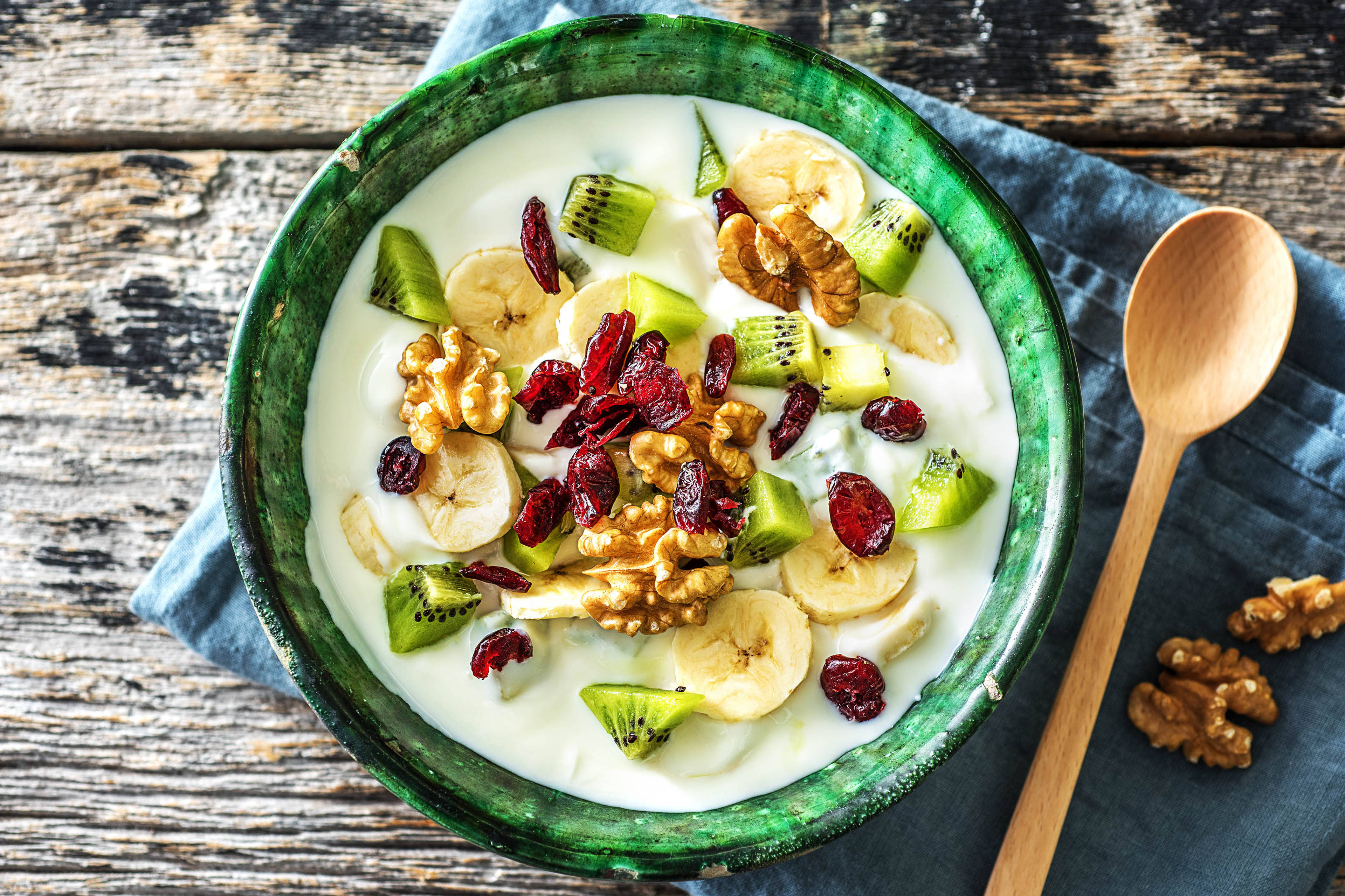 Yoghurt met kiwi en banaan