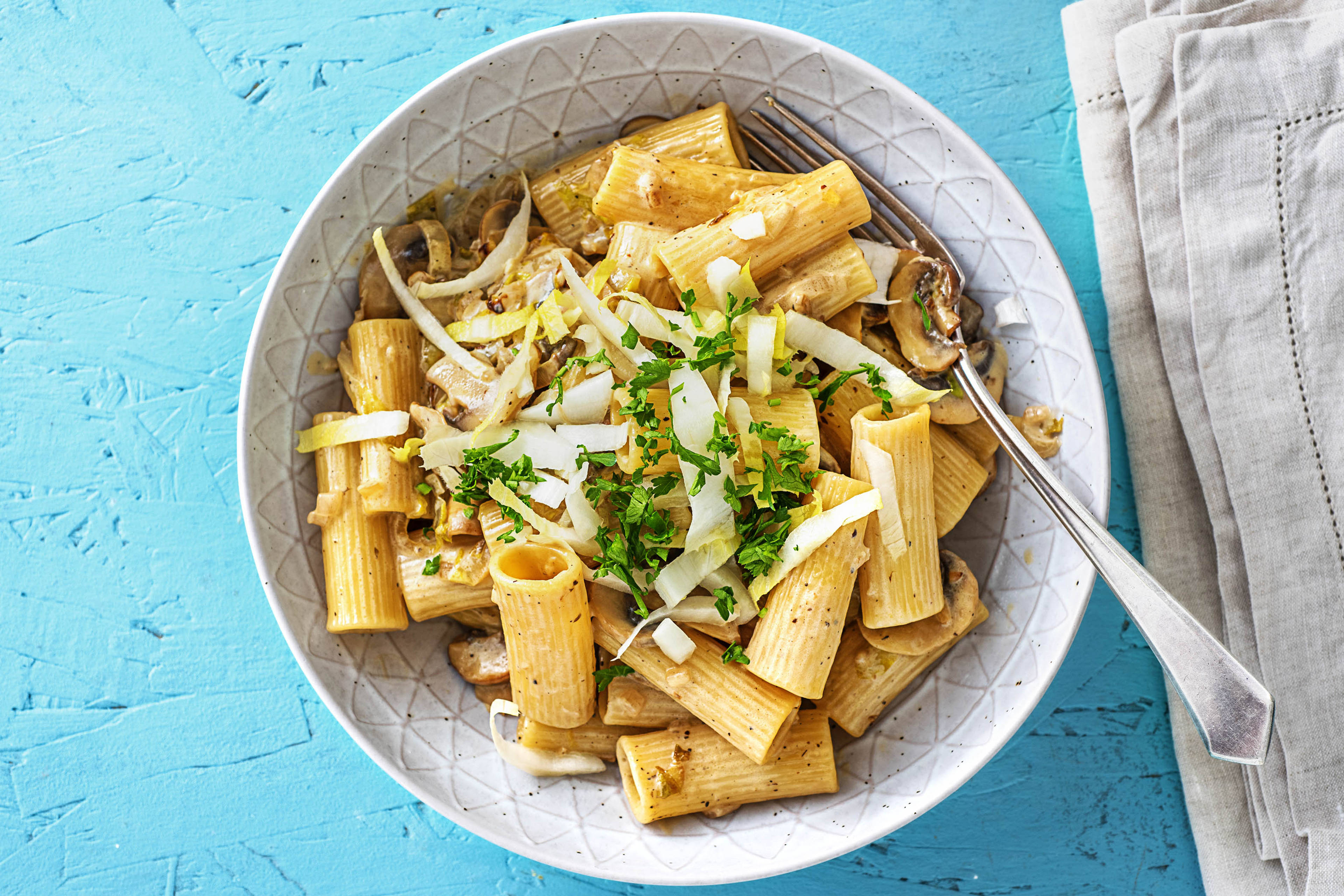 Rigatoni sauce à la crème aux champignons
