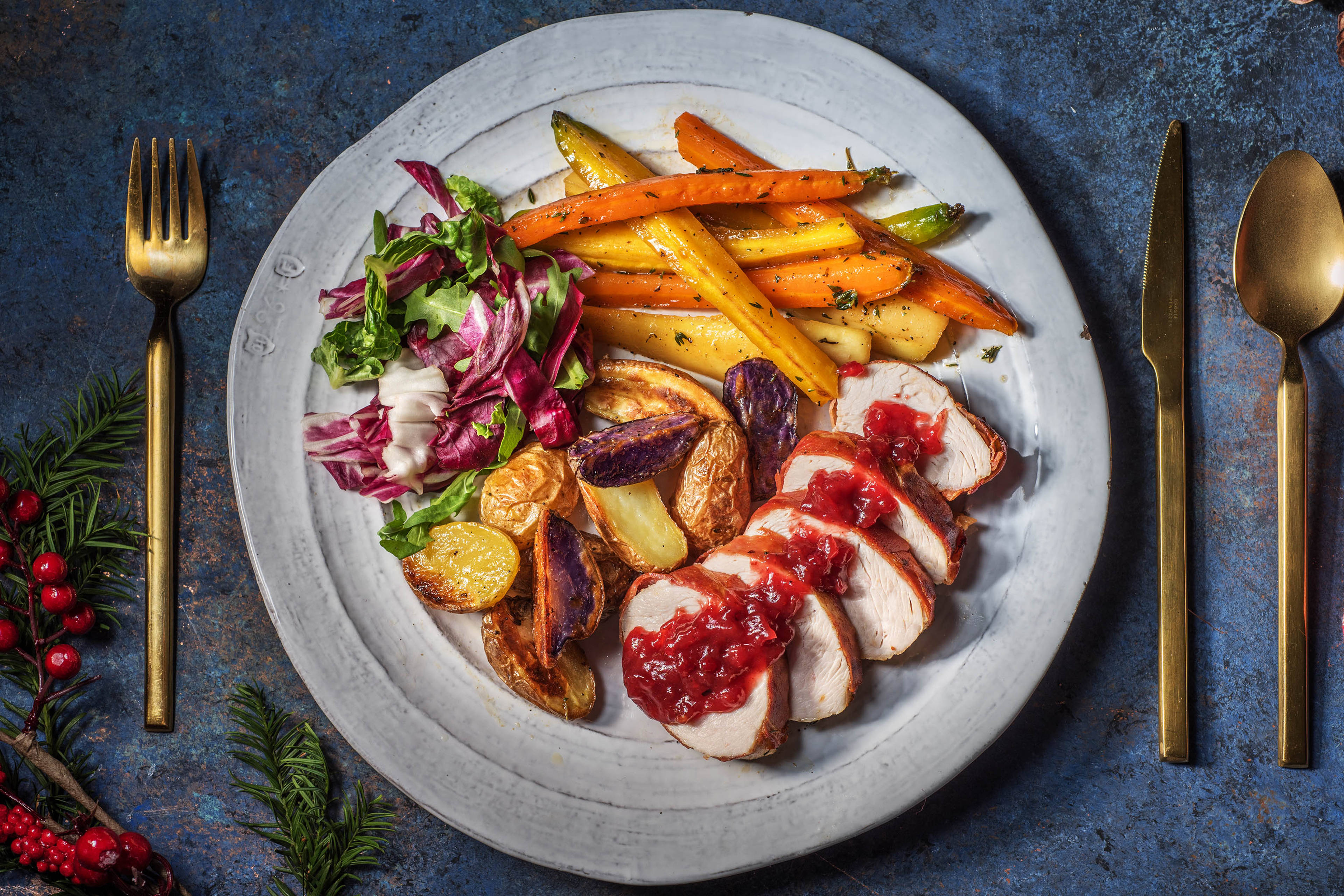 Kalkoenrollade met cranberrychutney
