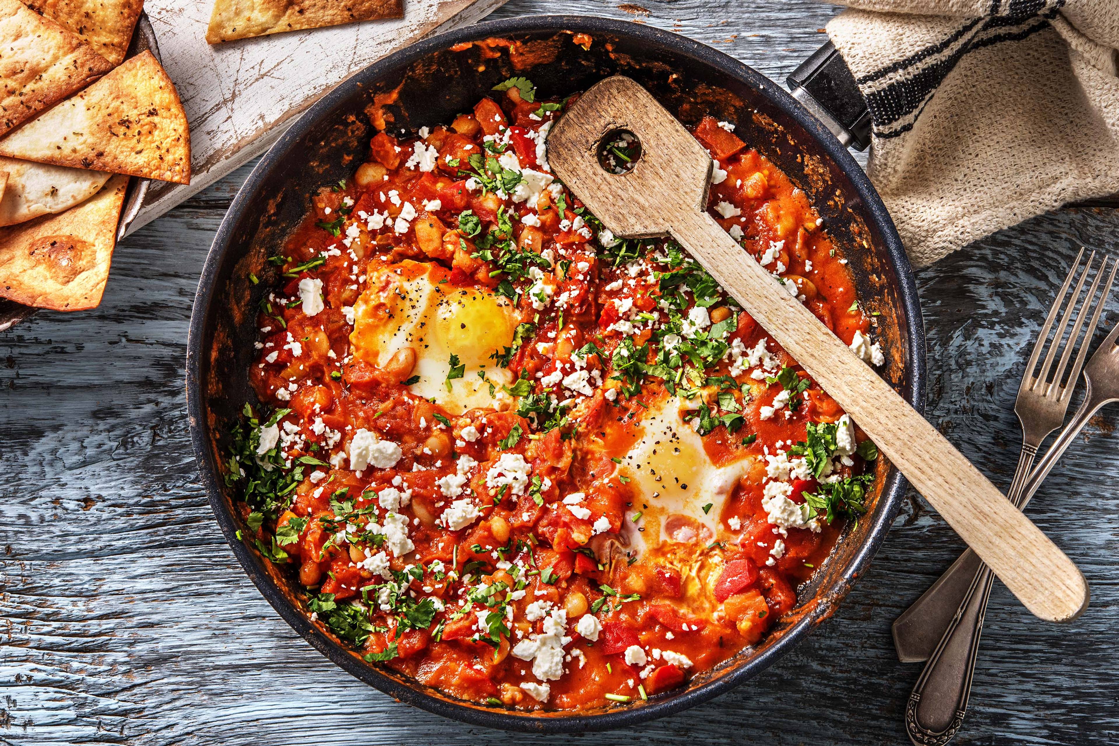 Chakchouka à la mexicaine aux chips de tortilla