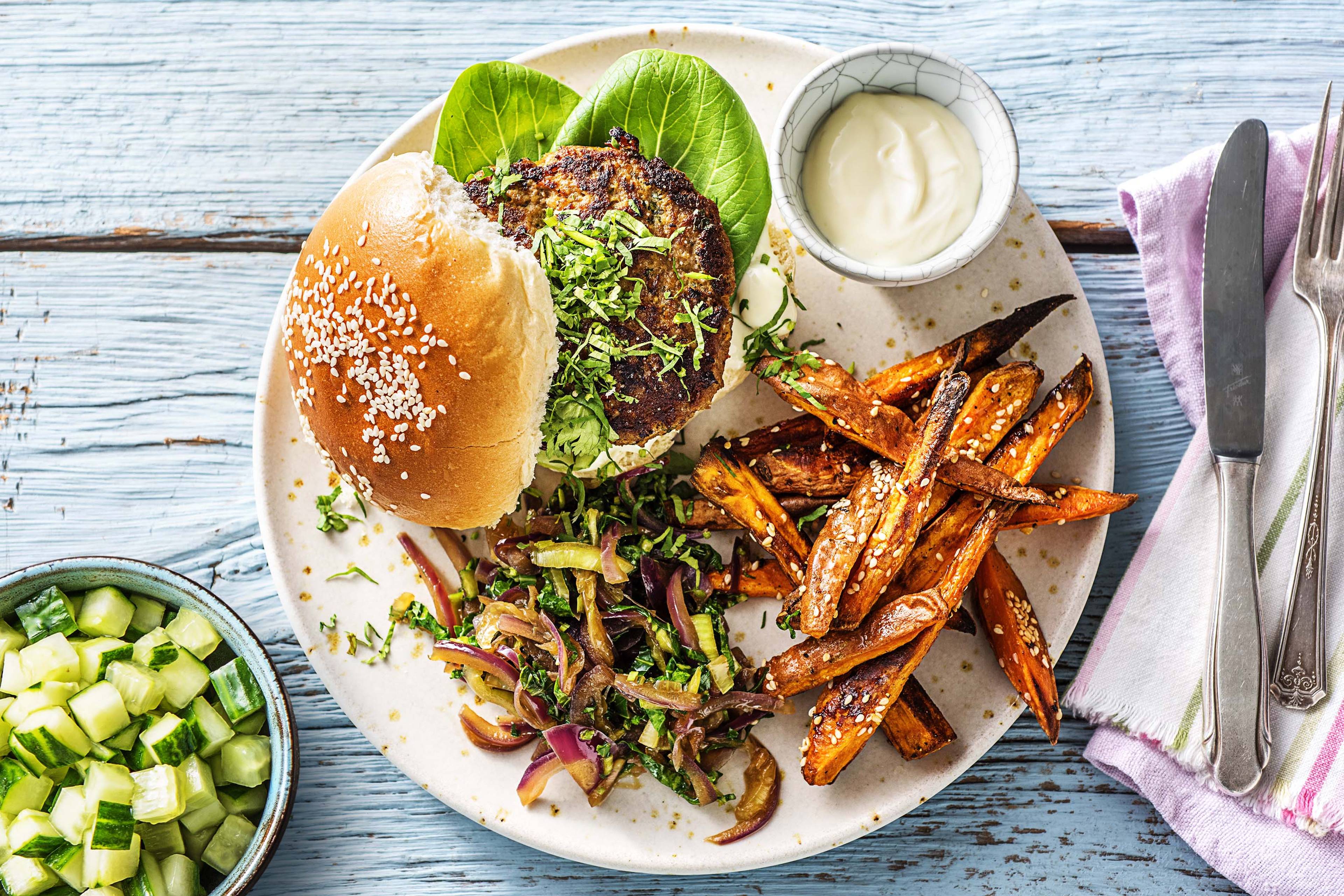 Hamburger épicé à l'asiatique