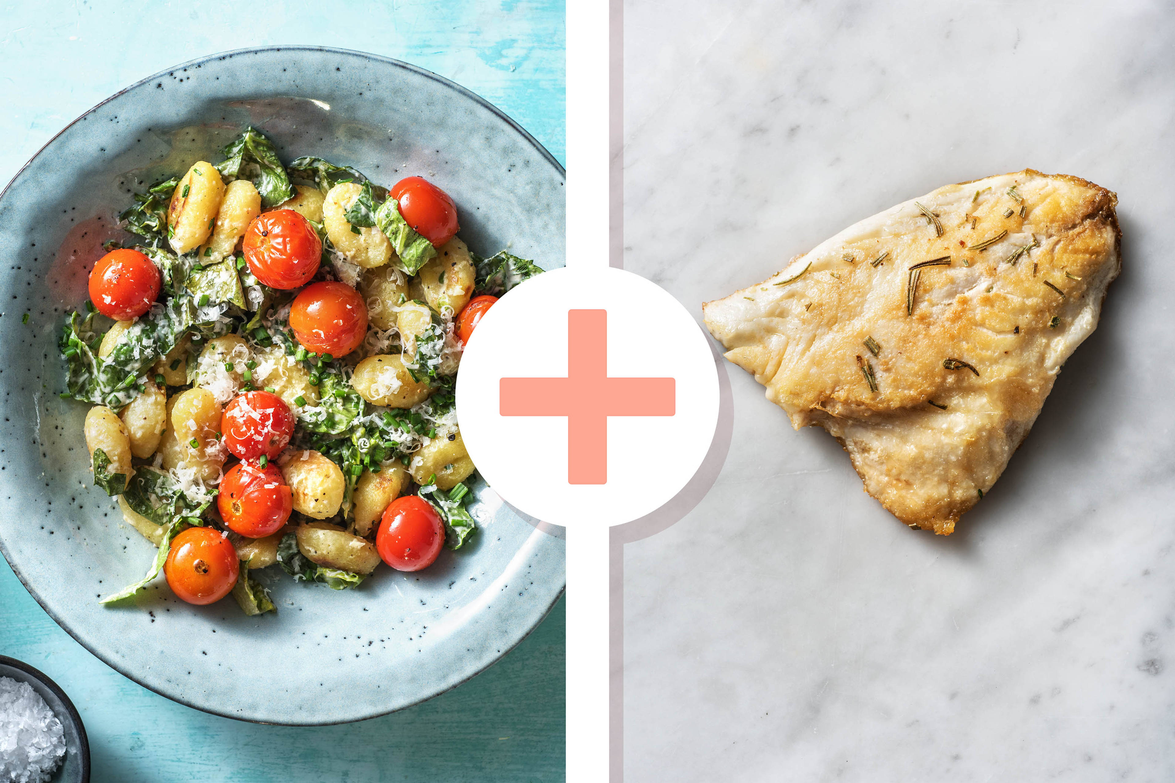 Gnocchi-Caesar-Salat mit extra Doradenfilet