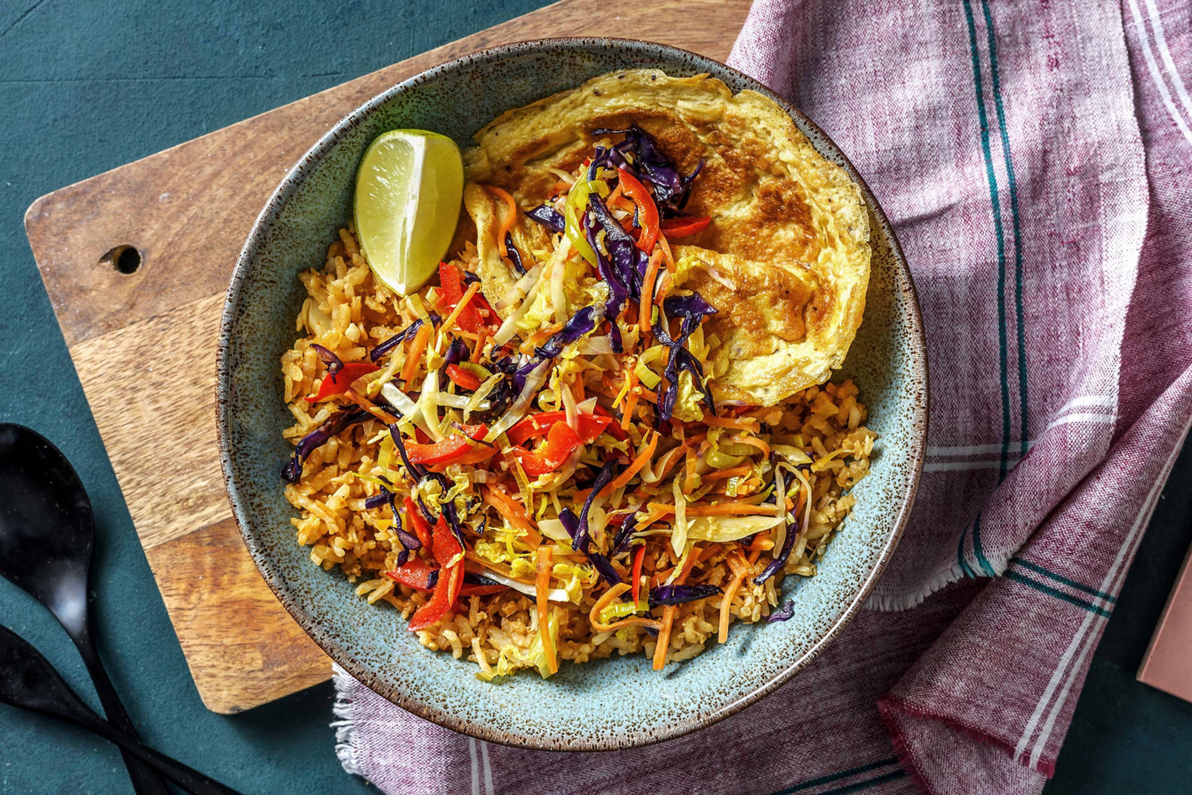 Gebakken Balinese groenterijst 