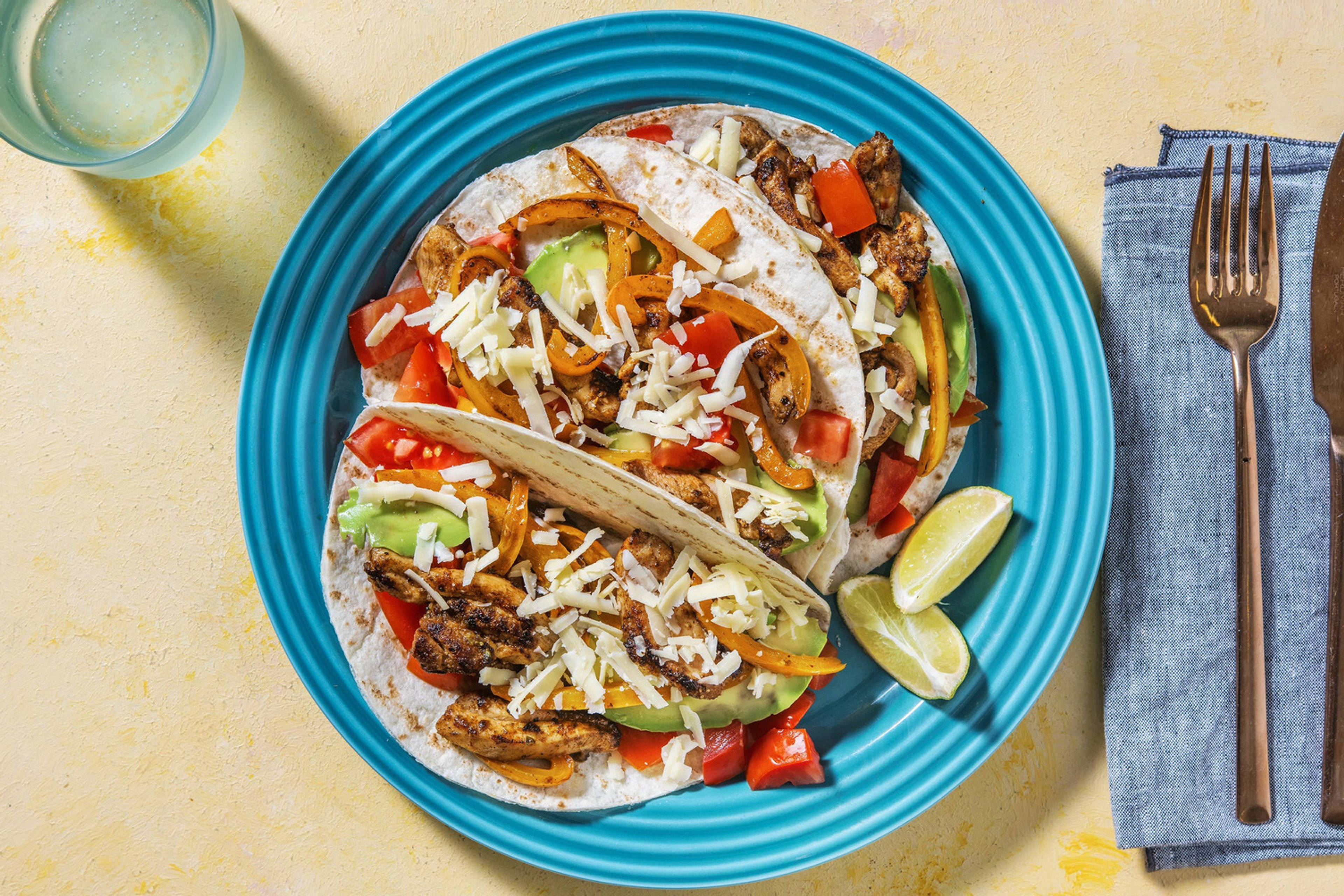Kipfajita's met mini-tortilla's