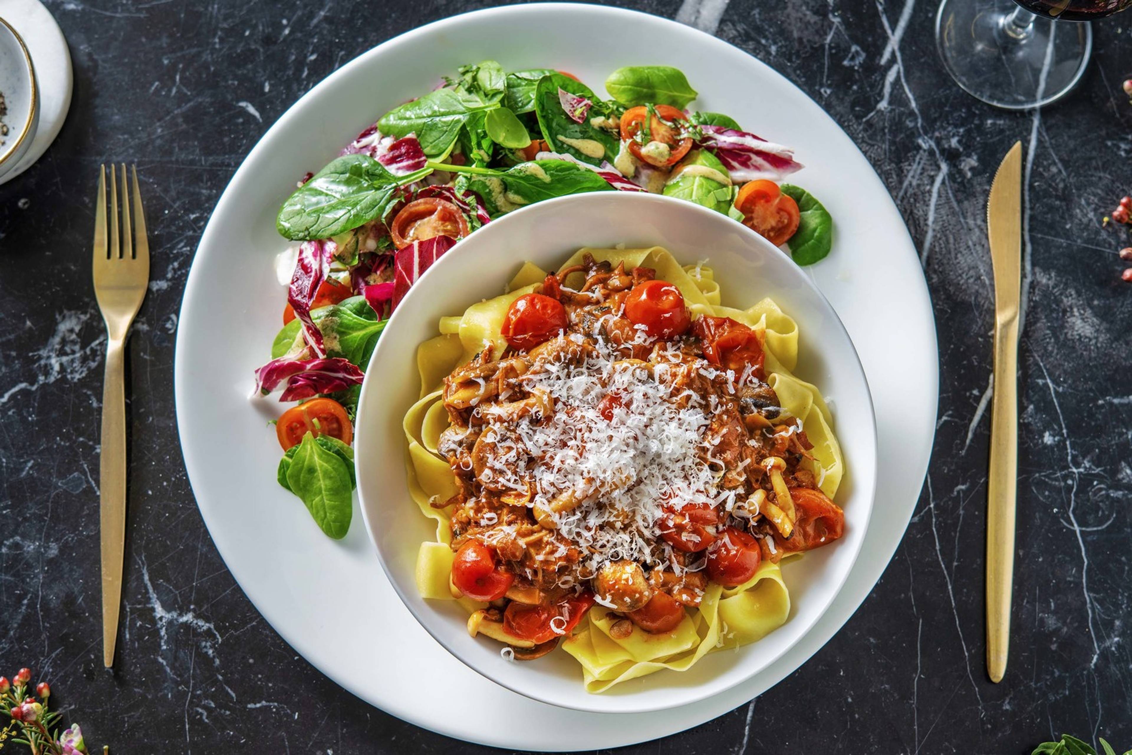 Verse pappardelle met ragù van sukade en spekjes