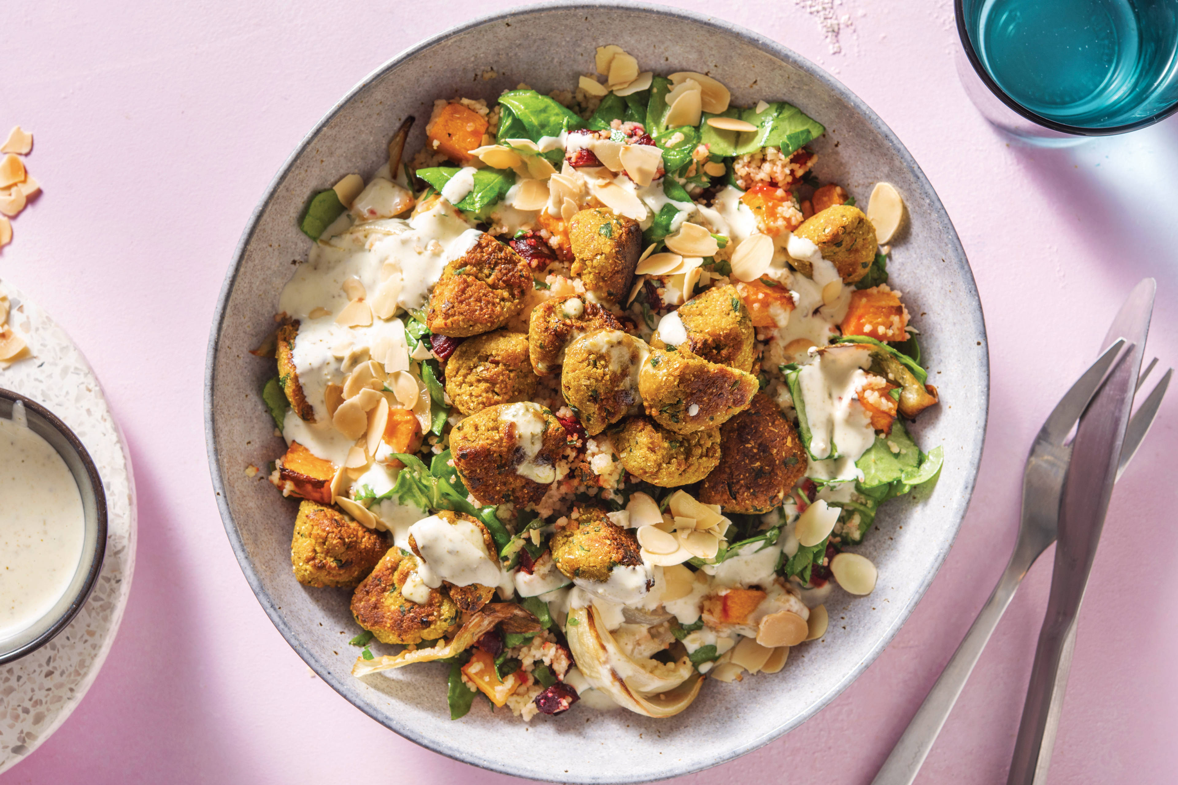 Spinach Falafel & Pumpkin Couscous