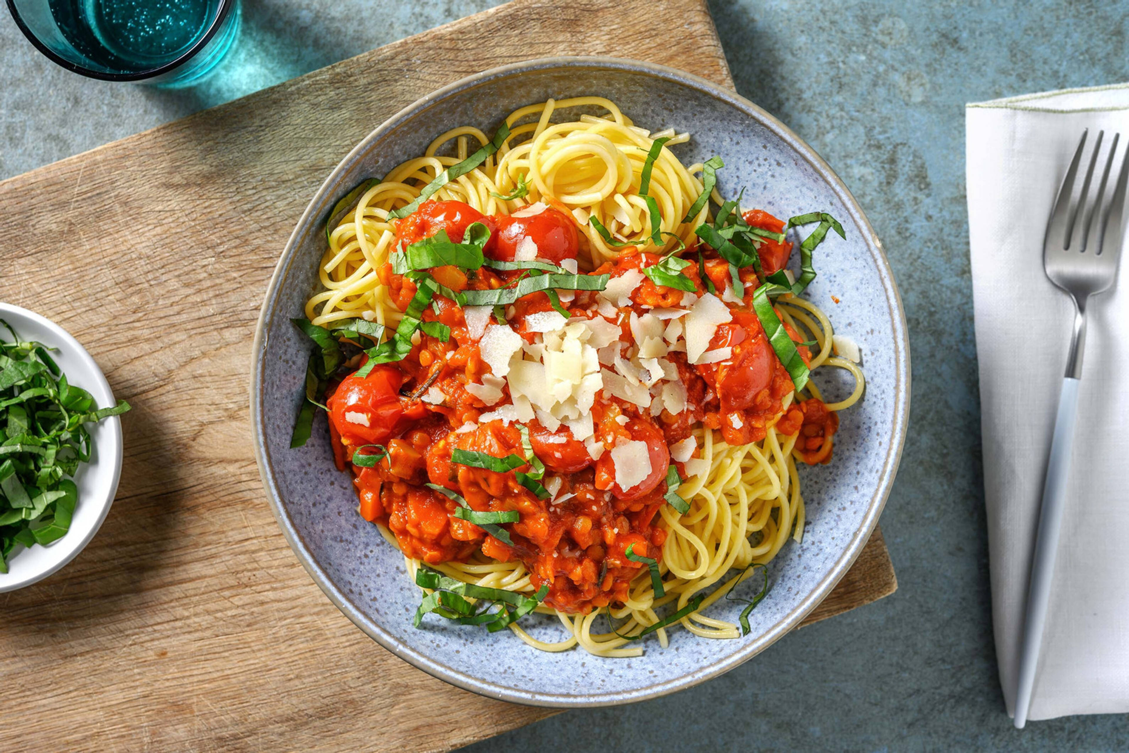 Spaghetti à la bolognaise végétarienne