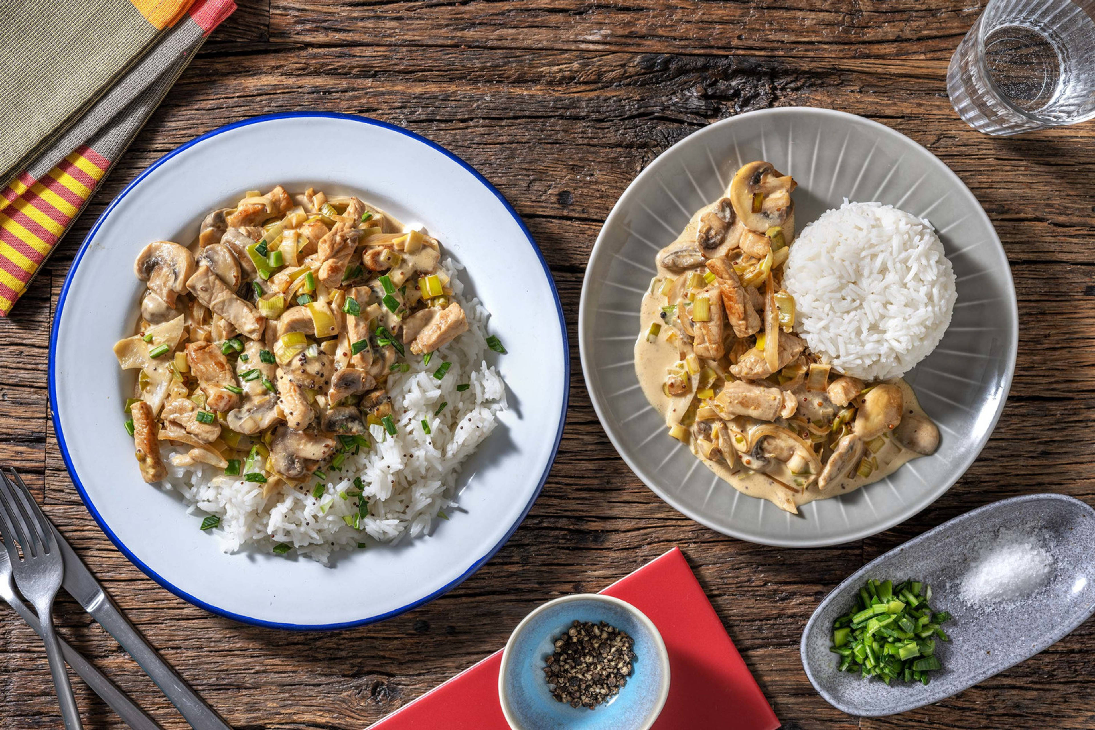 Varkenshaaspuntjes met mosterdroomsaus