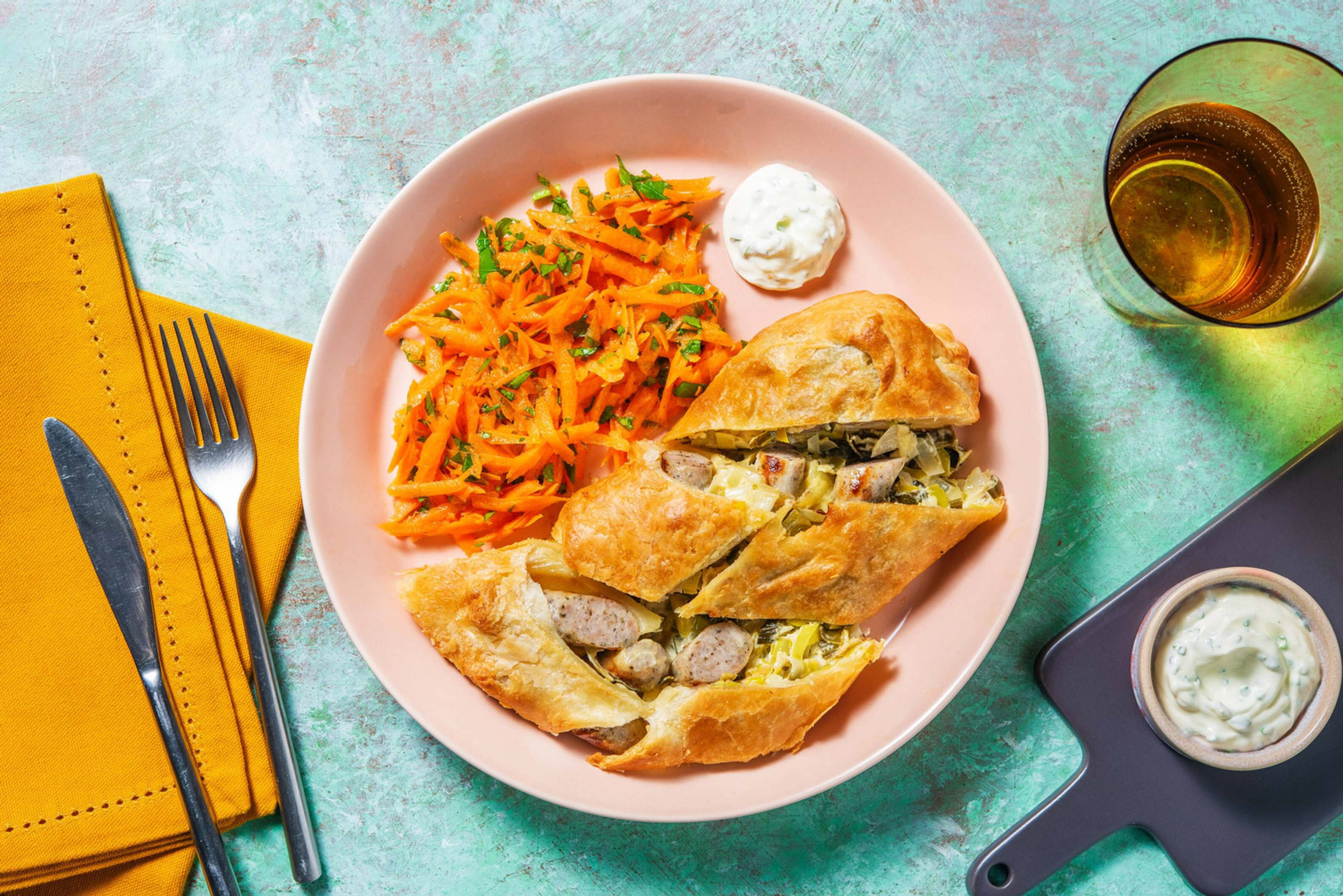 Blätterteigstrudel mit Nürnberger Würstchen