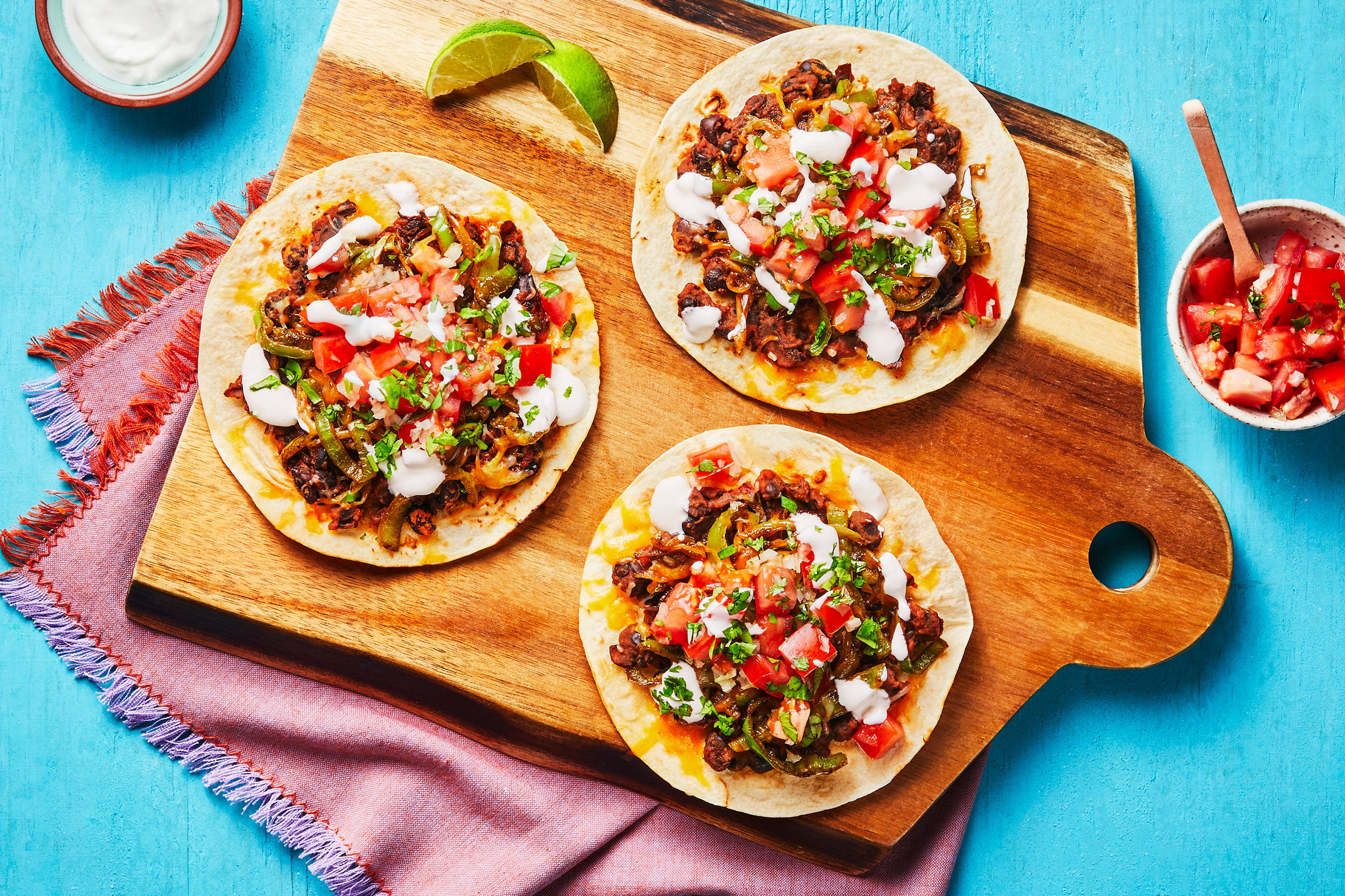 Smashed Black Bean & Organic Beef Tostadas