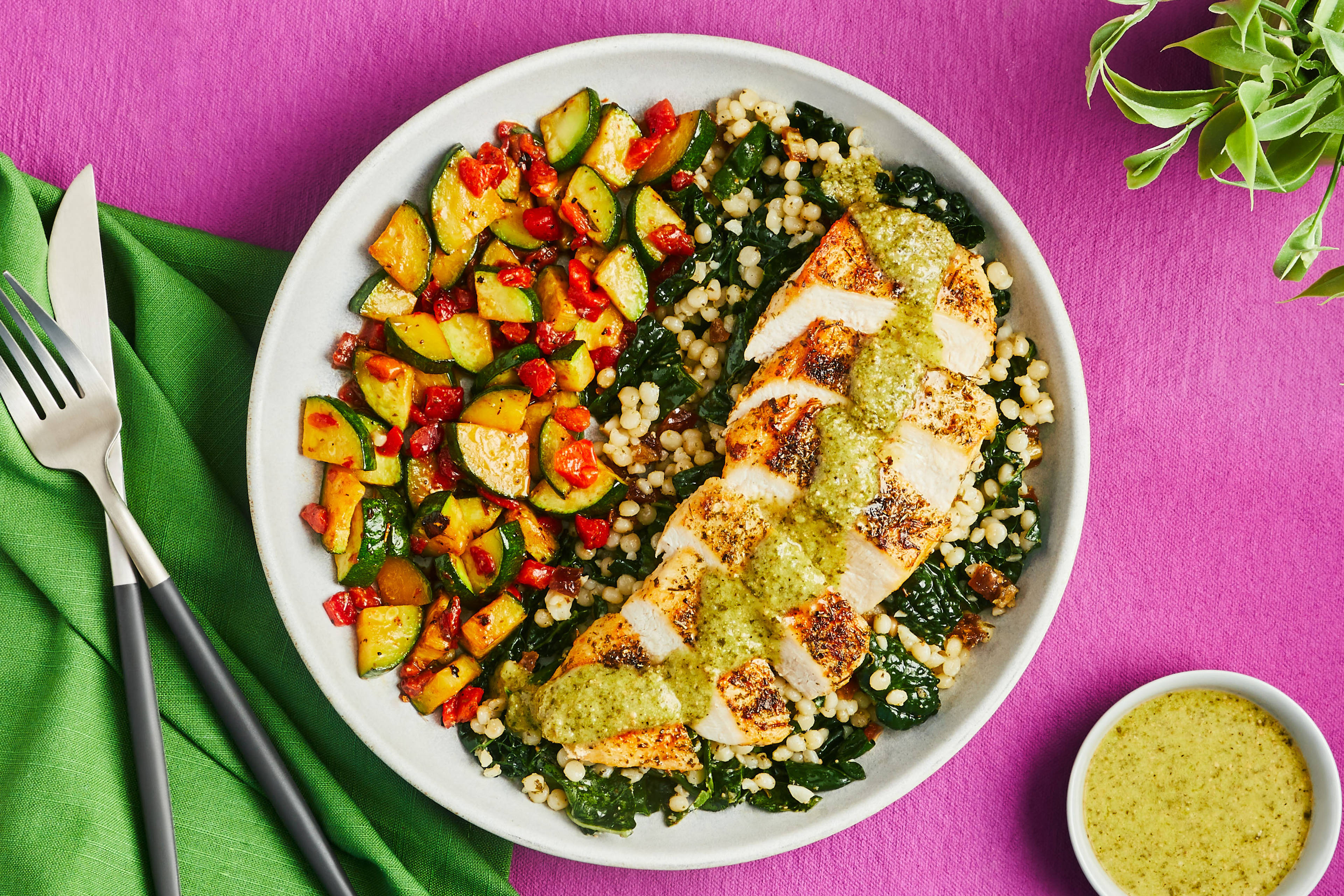 Pistou Chicken Couscous Bowls