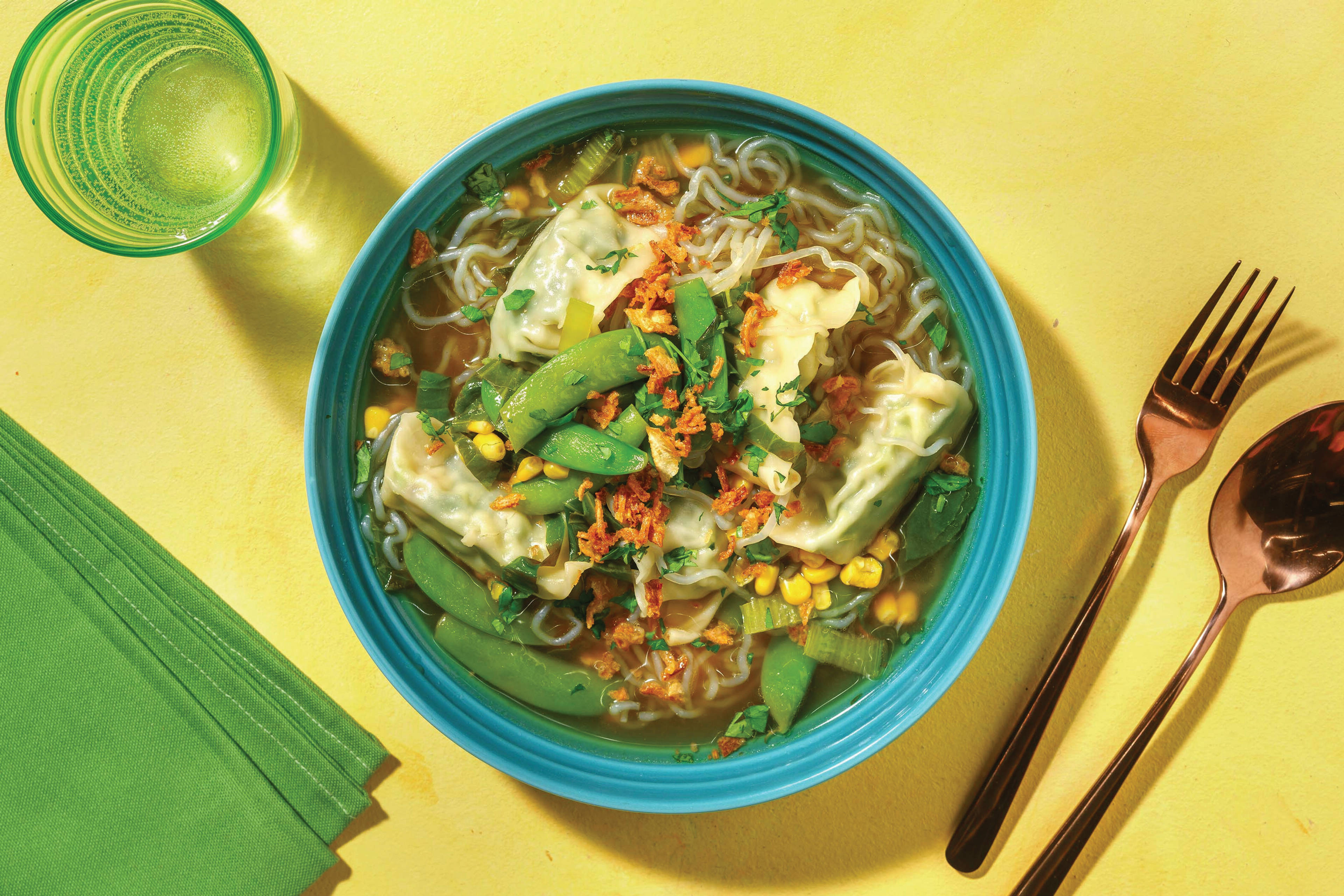 Calorie Smart Pork Gyozas & Veggie Soup with Lime