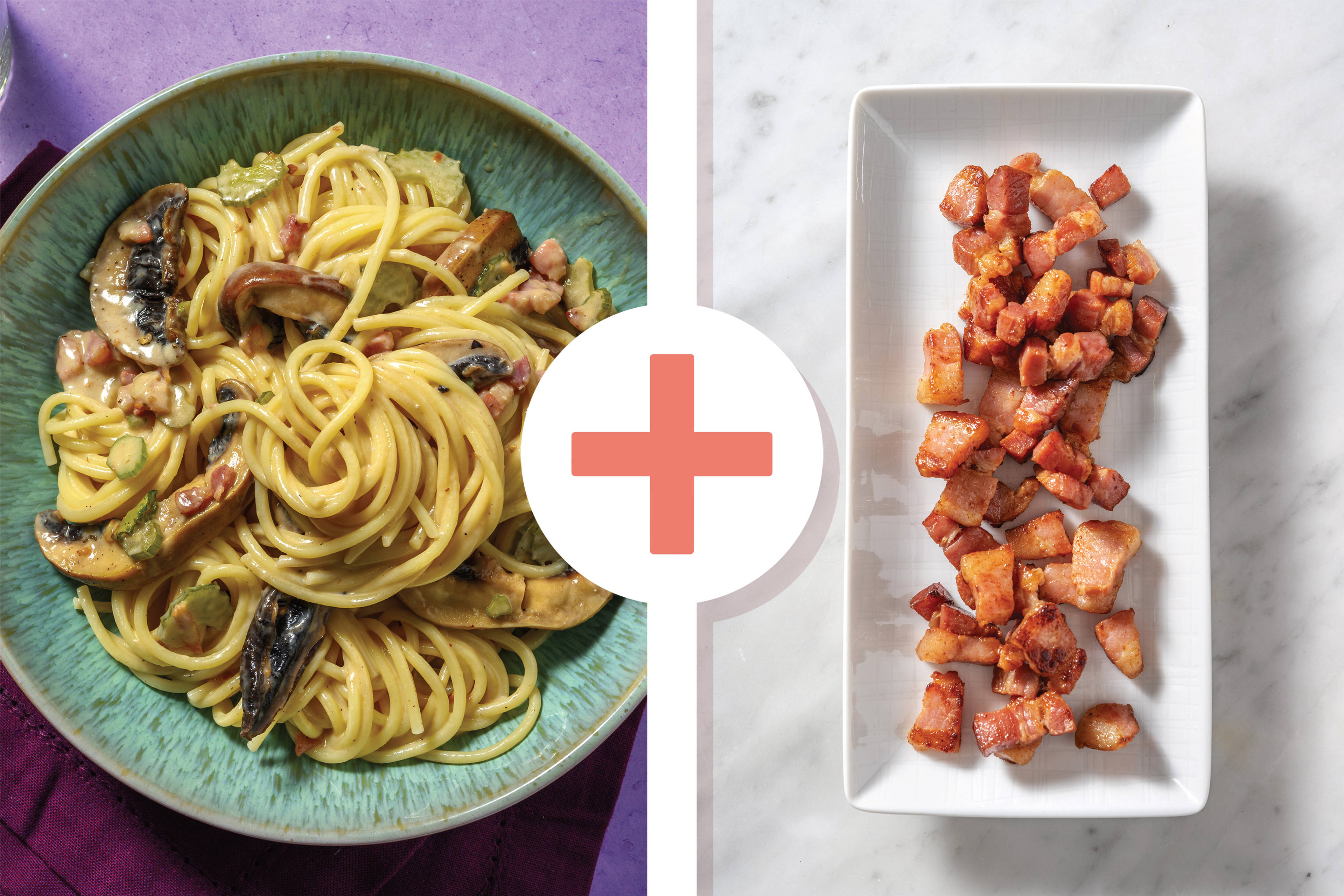 Double Bacon & Mushroom Spaghetti