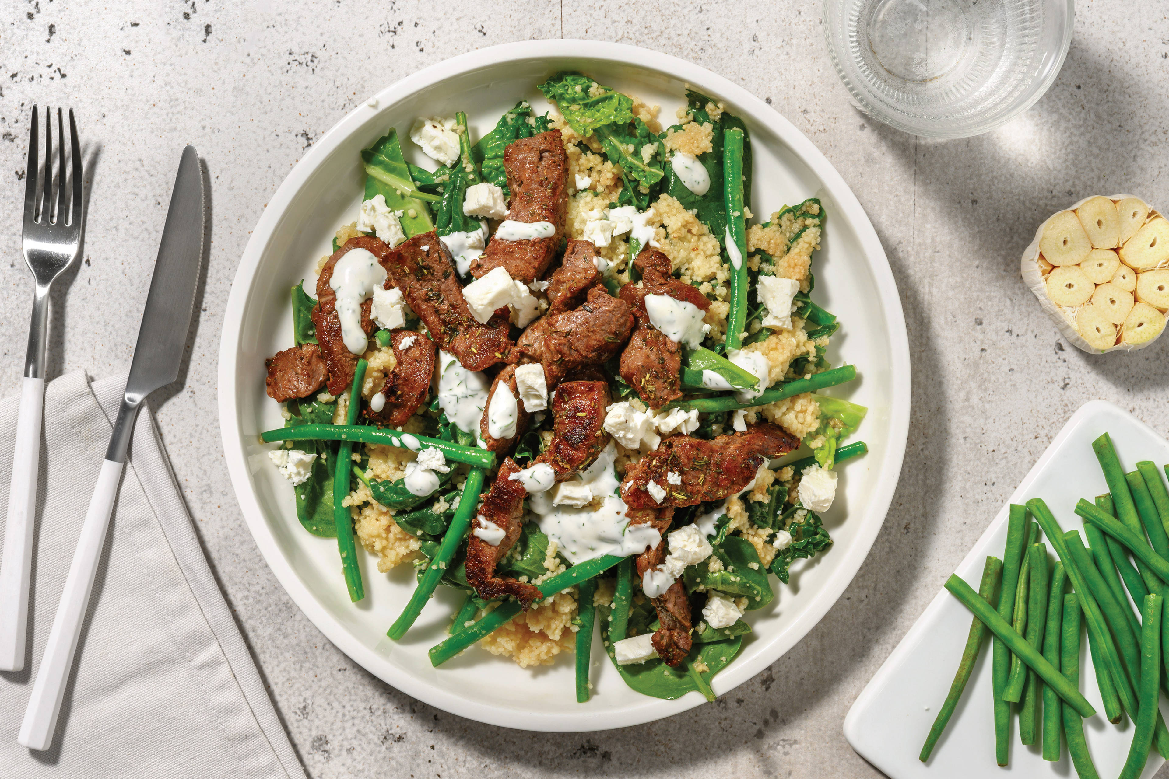 Herby Italian Beef & Green Veggie Couscous