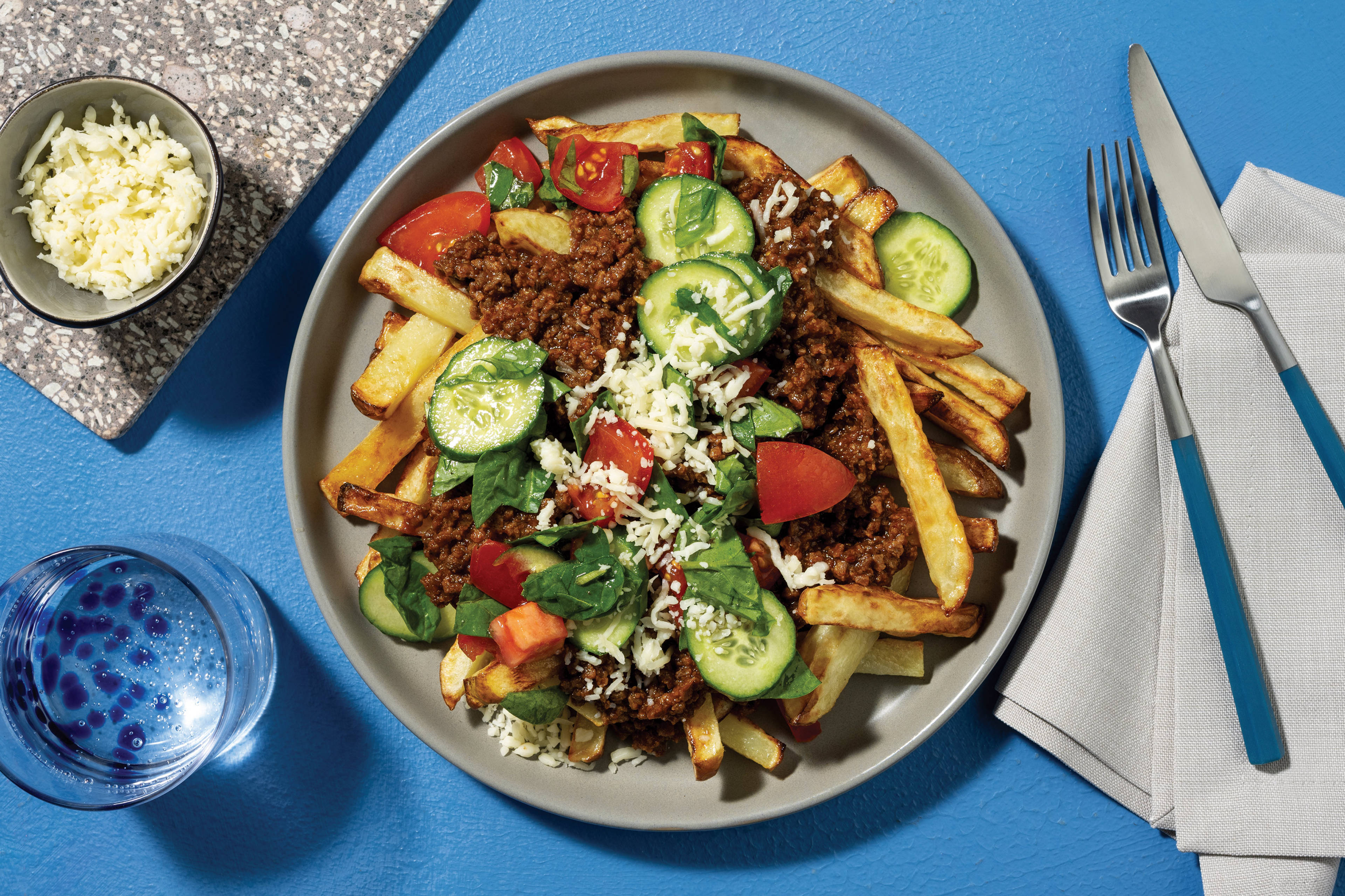 Plant-Based Mexican Mince Loaded Fries