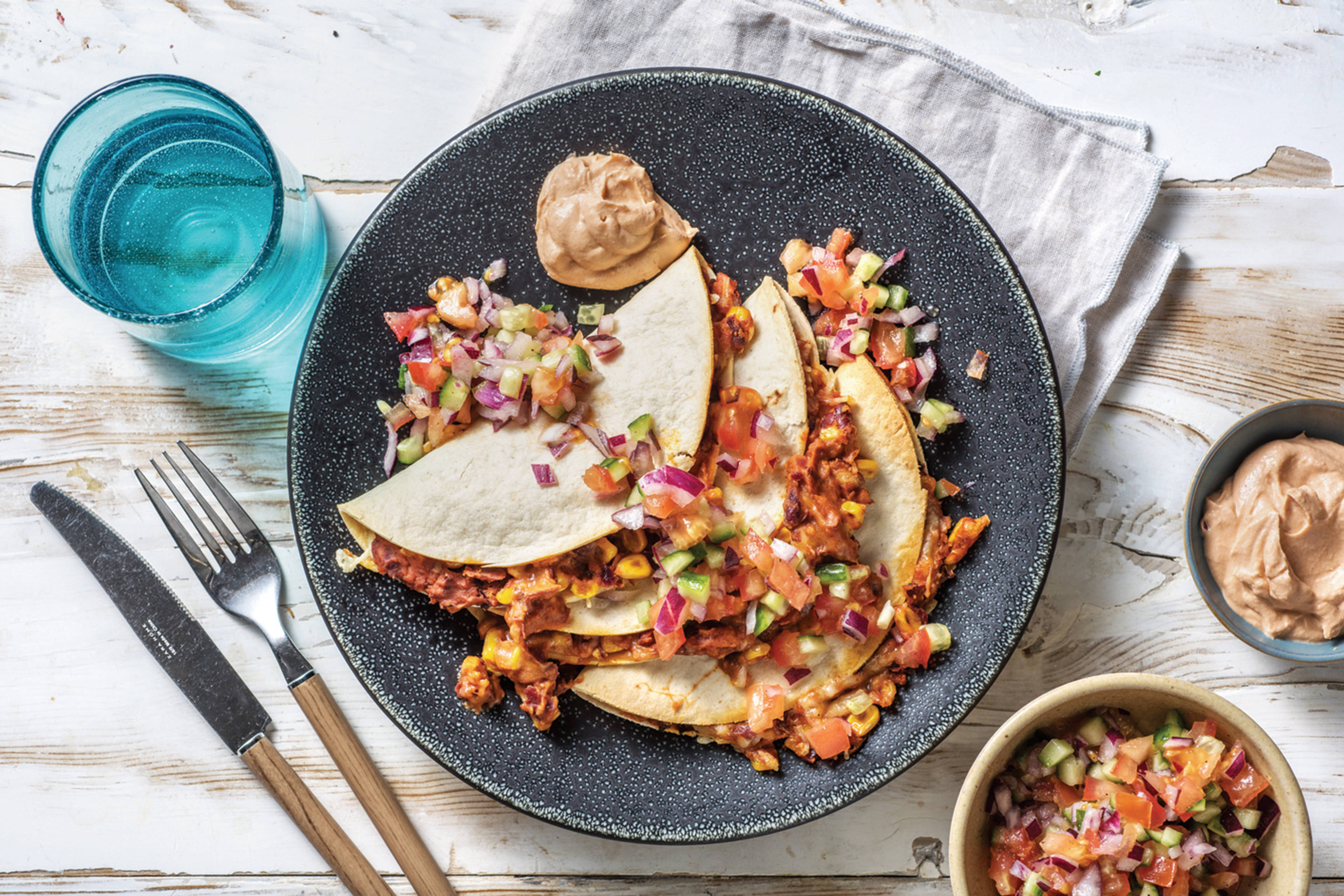 Cheesy Kidney Bean Quesadillas